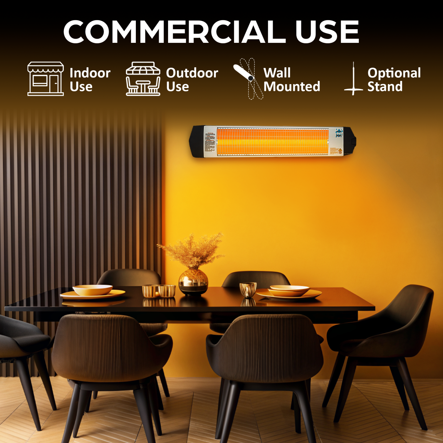 Econat C-15, 1500-Watt Electric Heater with Thermostat for Indoor and Outdoor