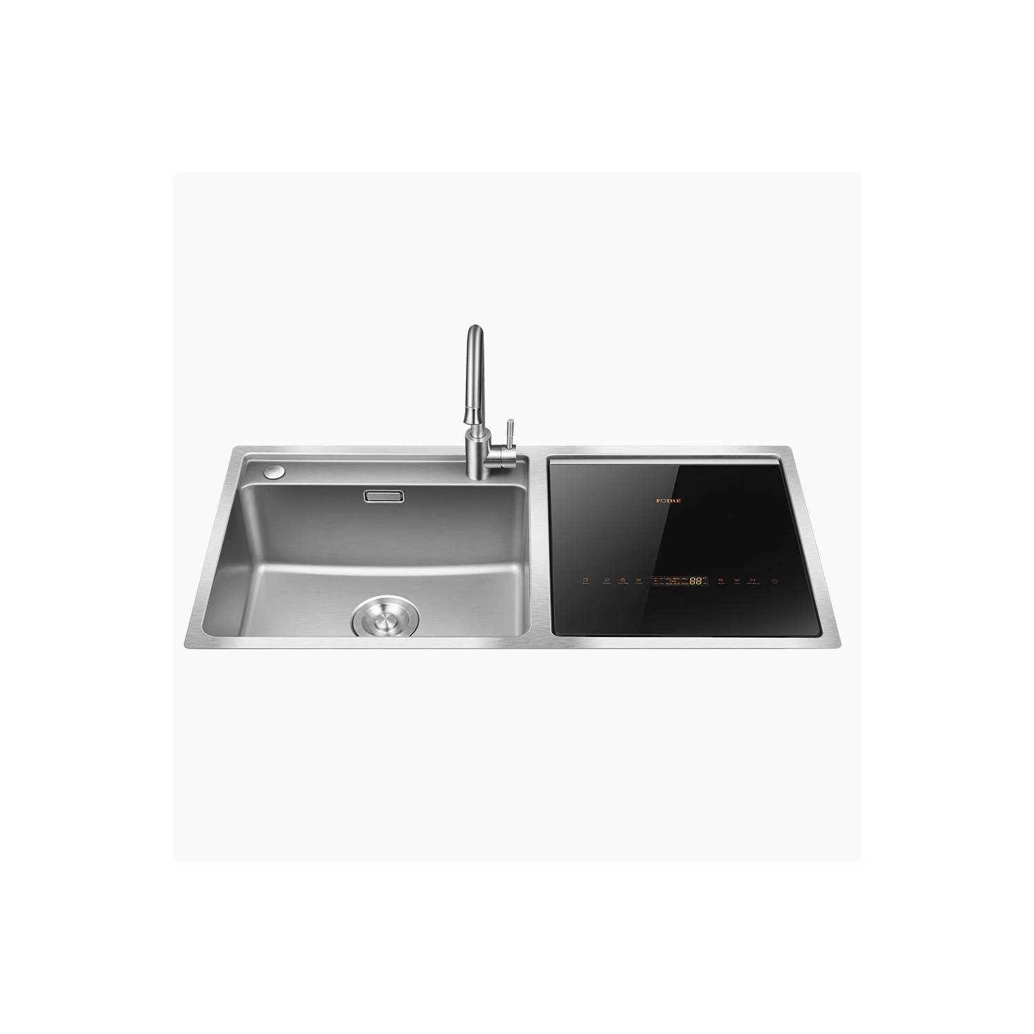 FOTILE SD2F-P1X Stainless Steel Kitchen Sink Dishwasher Combination, Heavy Gauge Bowl Dish Sanitizing Fruit and Vegetable Washer