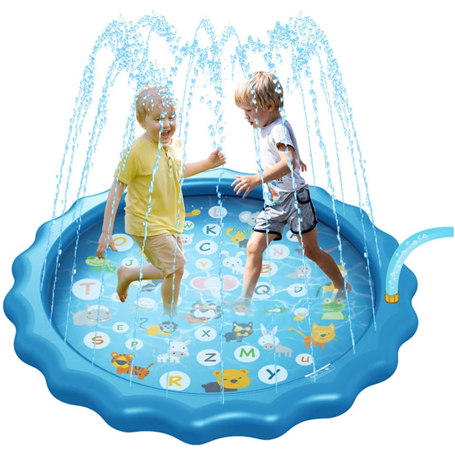 ISTAR Splash Pad Sprinkler For Kids And Wading Pool For Learning Children’s Sprinkler Pool Inflatable Water Toys “From A To Z” Outdoor Swimming Pool