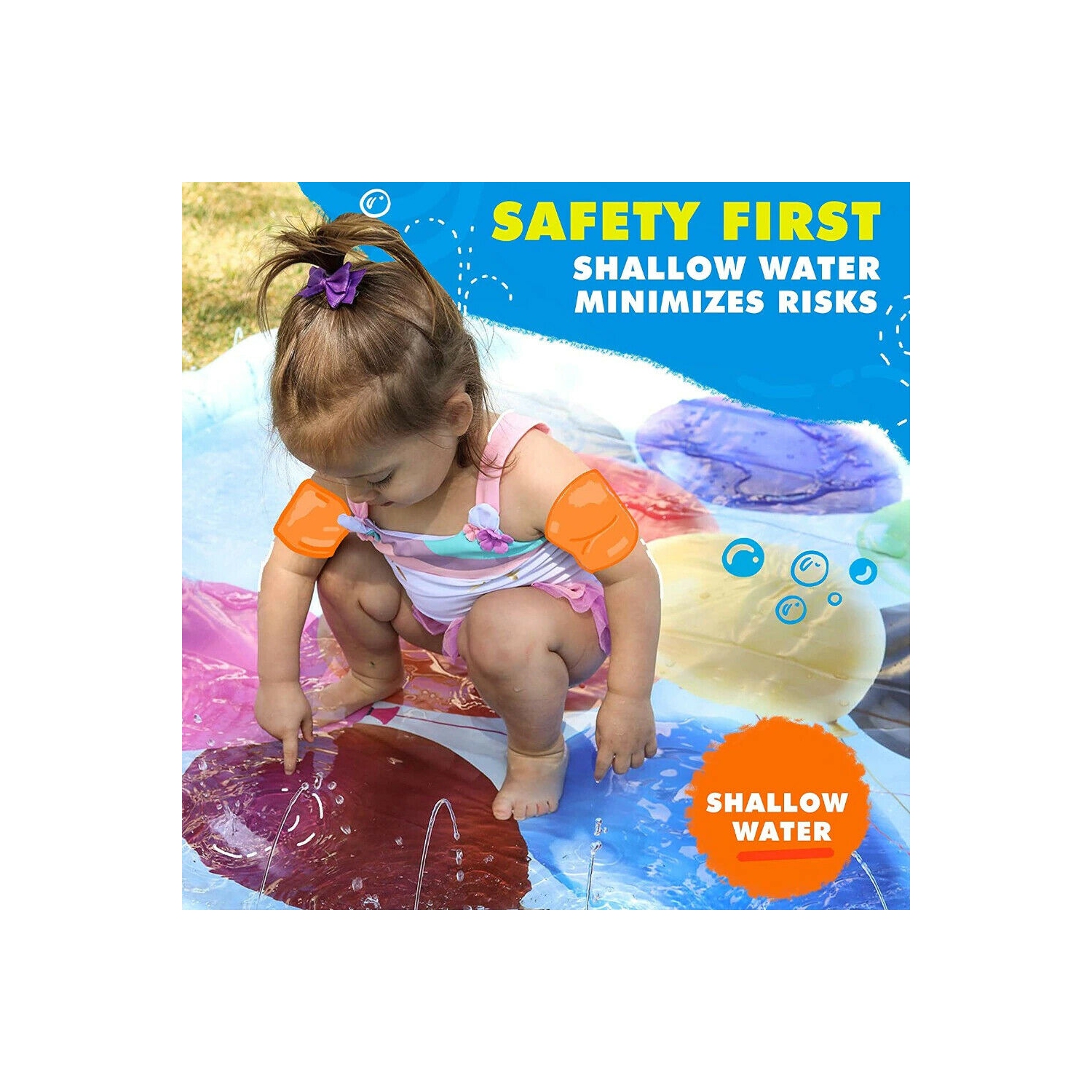 ISTAR Splash Pad Sprinkler For Kids And Wading Pool For Learning Children’s Sprinkler Pool Inflatable Water Toys “From A To Z” Outdoor Swimming Pool