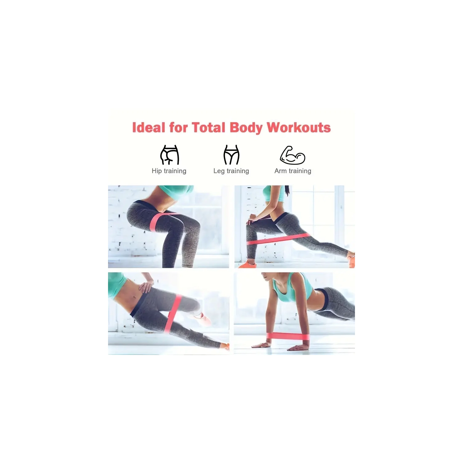 ISTAR Resistance Exercise Fabric Bands, Non-Slip Booty Workout Bands For Legs & Butt, 5 Levels Fitness Training Bands For Strength, Physical Therapy