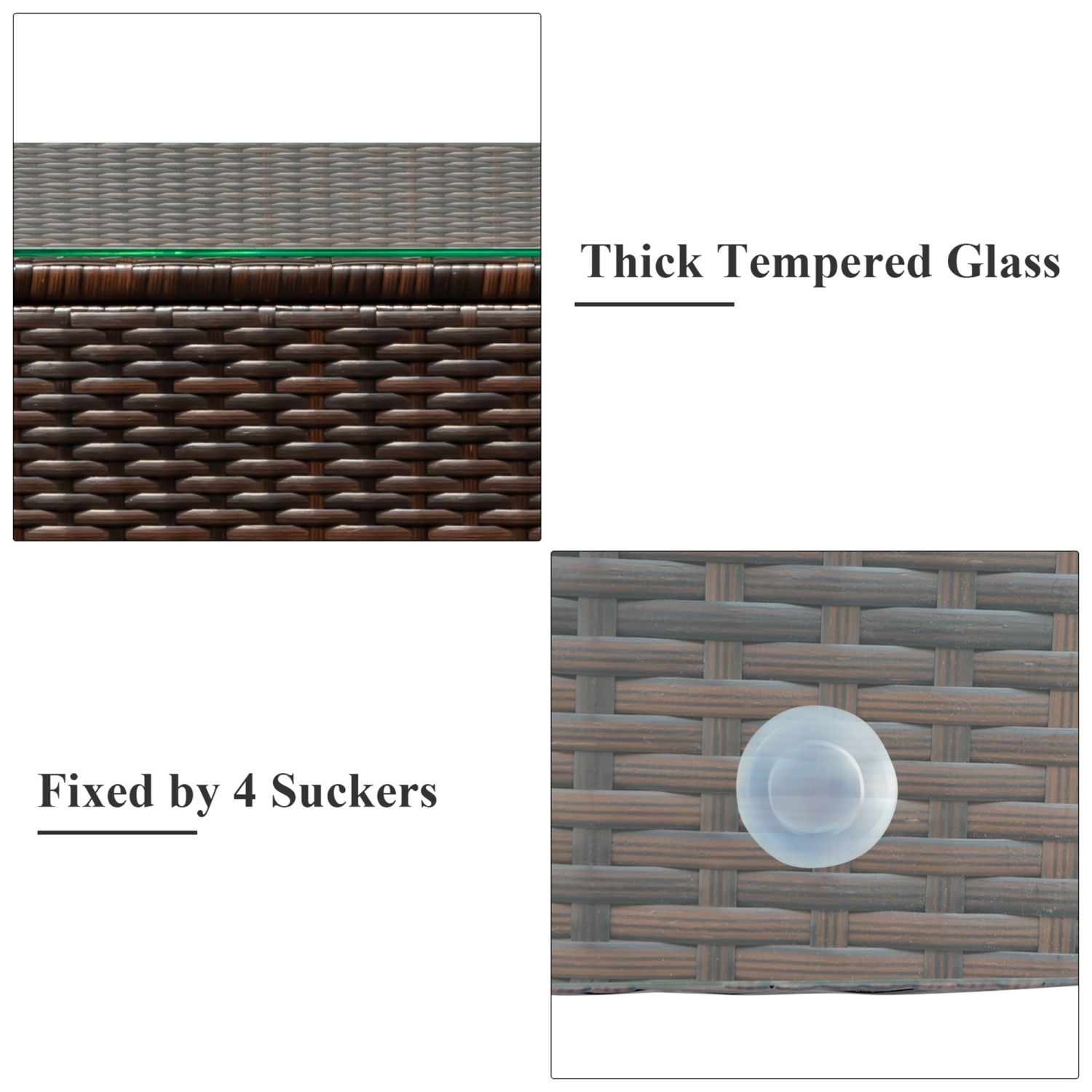 Ensemble de patio de 3 pièces en rotin avec coussins noirs Gymax