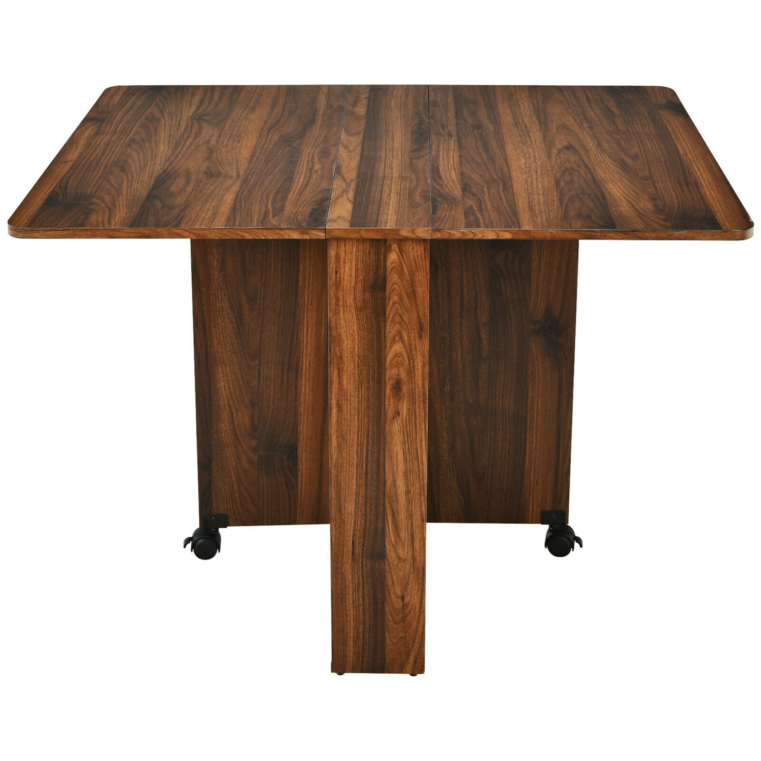 Gymax 5pcs Dining Table Set Folding Drop Leaf Table and 4 Chairs Space Saving