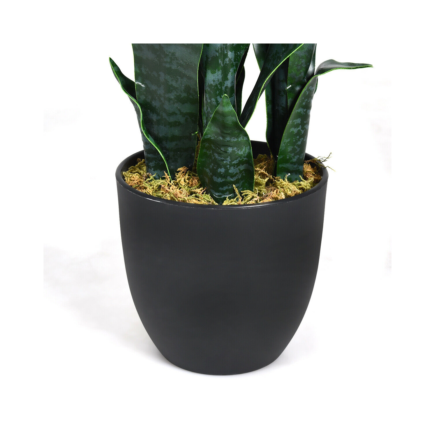 Gymax Artificial Snake Plant 35.5 Fake Sansevieria Indoor-Outdoor  Decoration Green