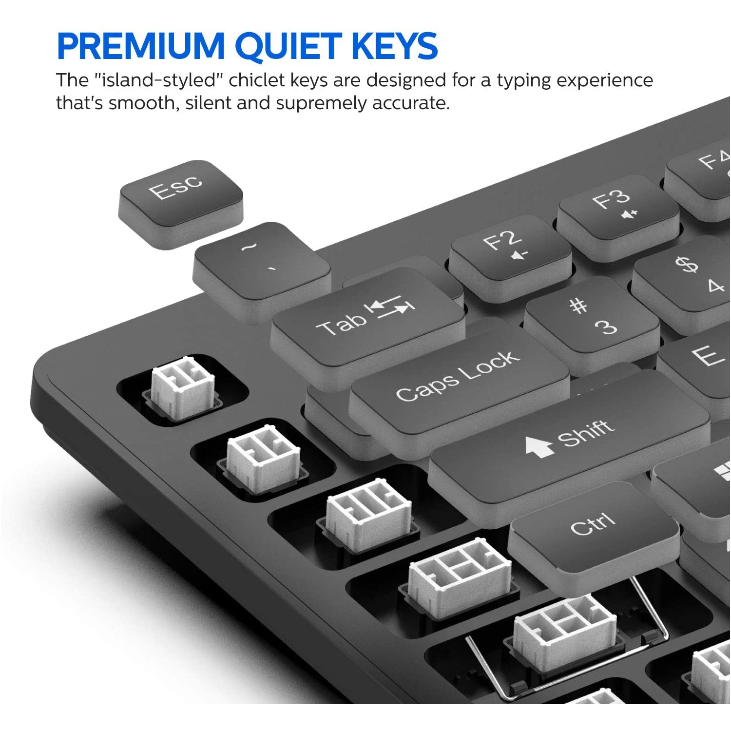 PHILIPS Compact Wired Keyboard | Ultra-Slim Low-Profile Chiclet PC Keyboard | Quiet & Illuminated with Anti-Aliasing, N-Key Rollover, Win-Lock