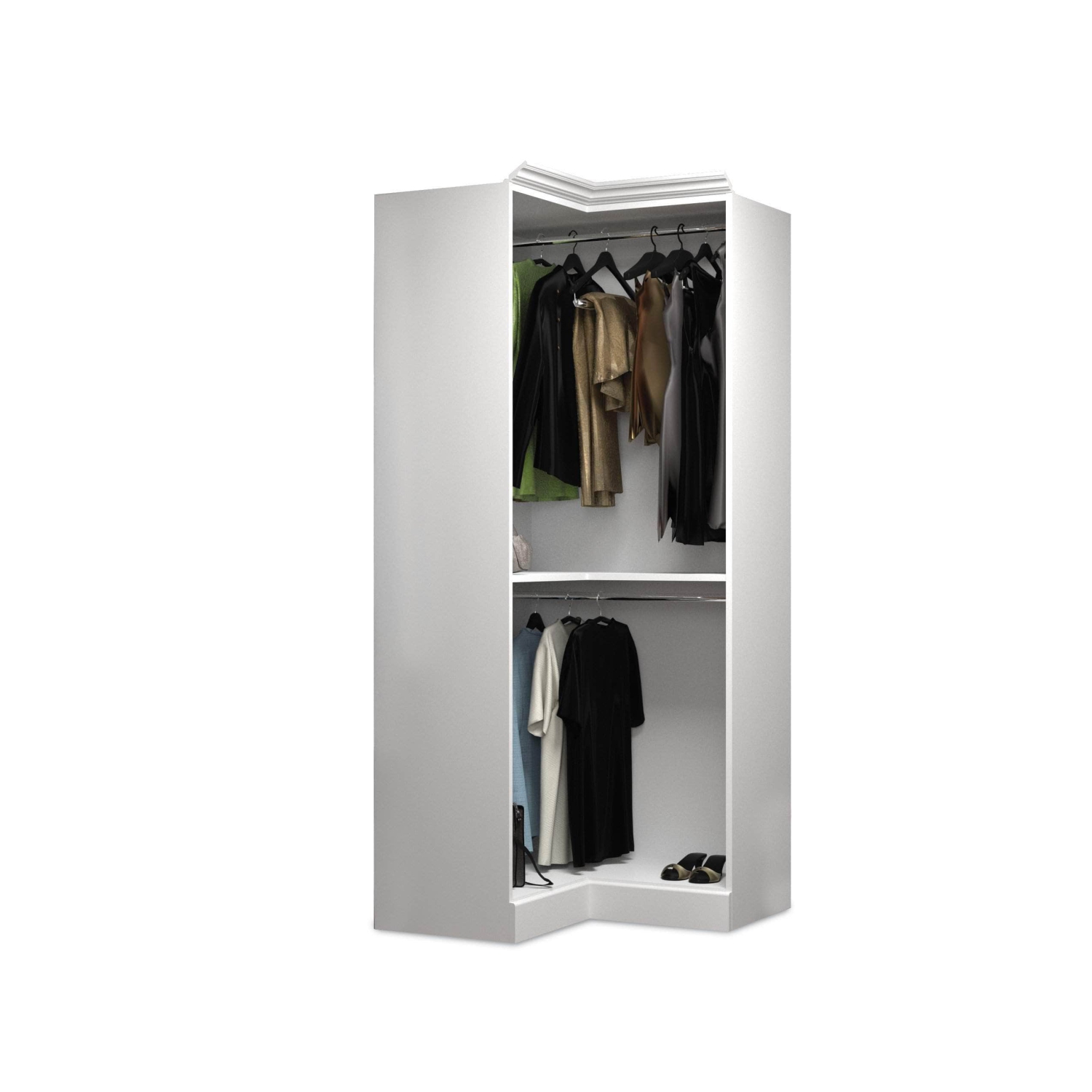 Versatile 36” Corner Closet Organizer - White