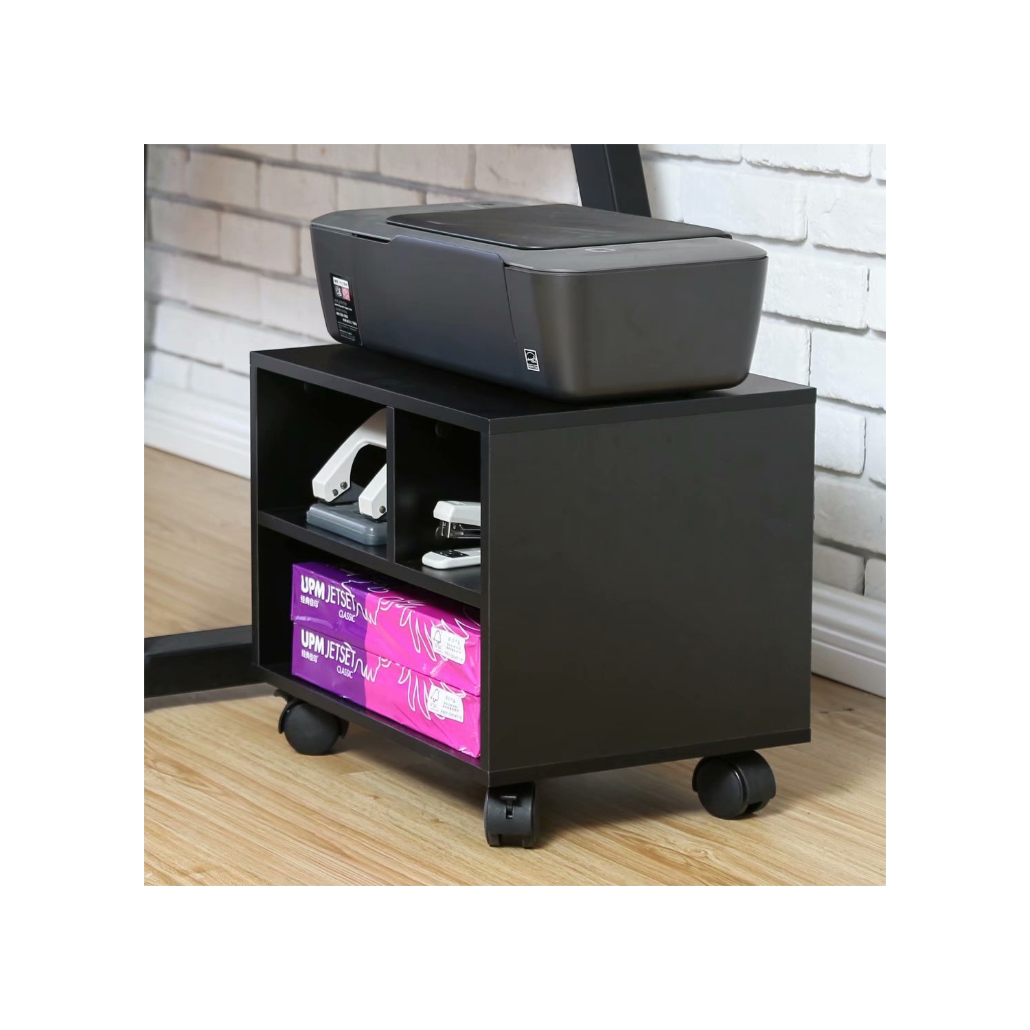 FITUEYES Mobile Printer Stand Under Desk Machine Work Modern File Cabinet Cart with Wheels, PS304003WB