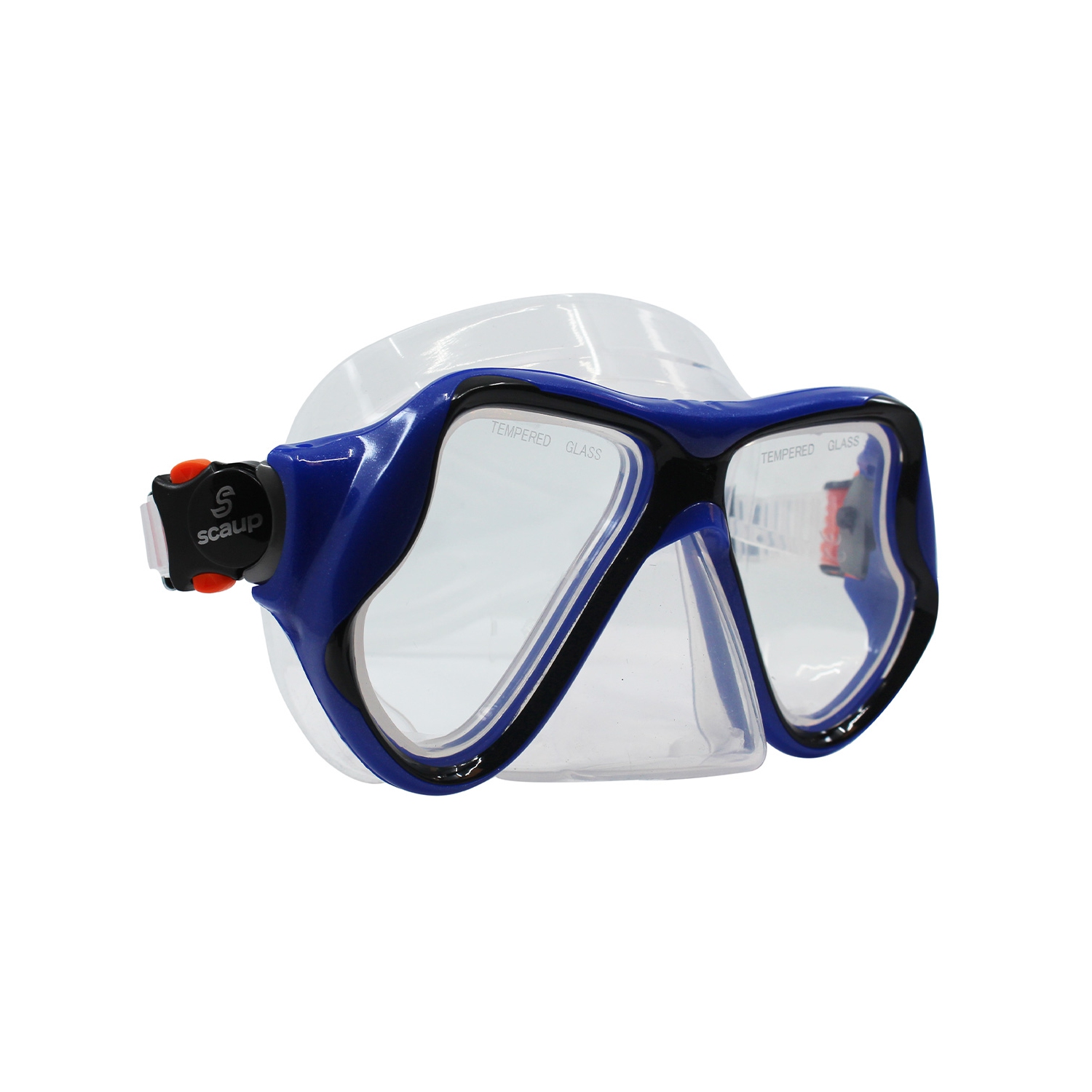 SCAUP Masque de Plongée SPECTRA Pro - Lunettes de Snorkeling avec Lentilles en Verre Trempé, pour Adultes, Bleu