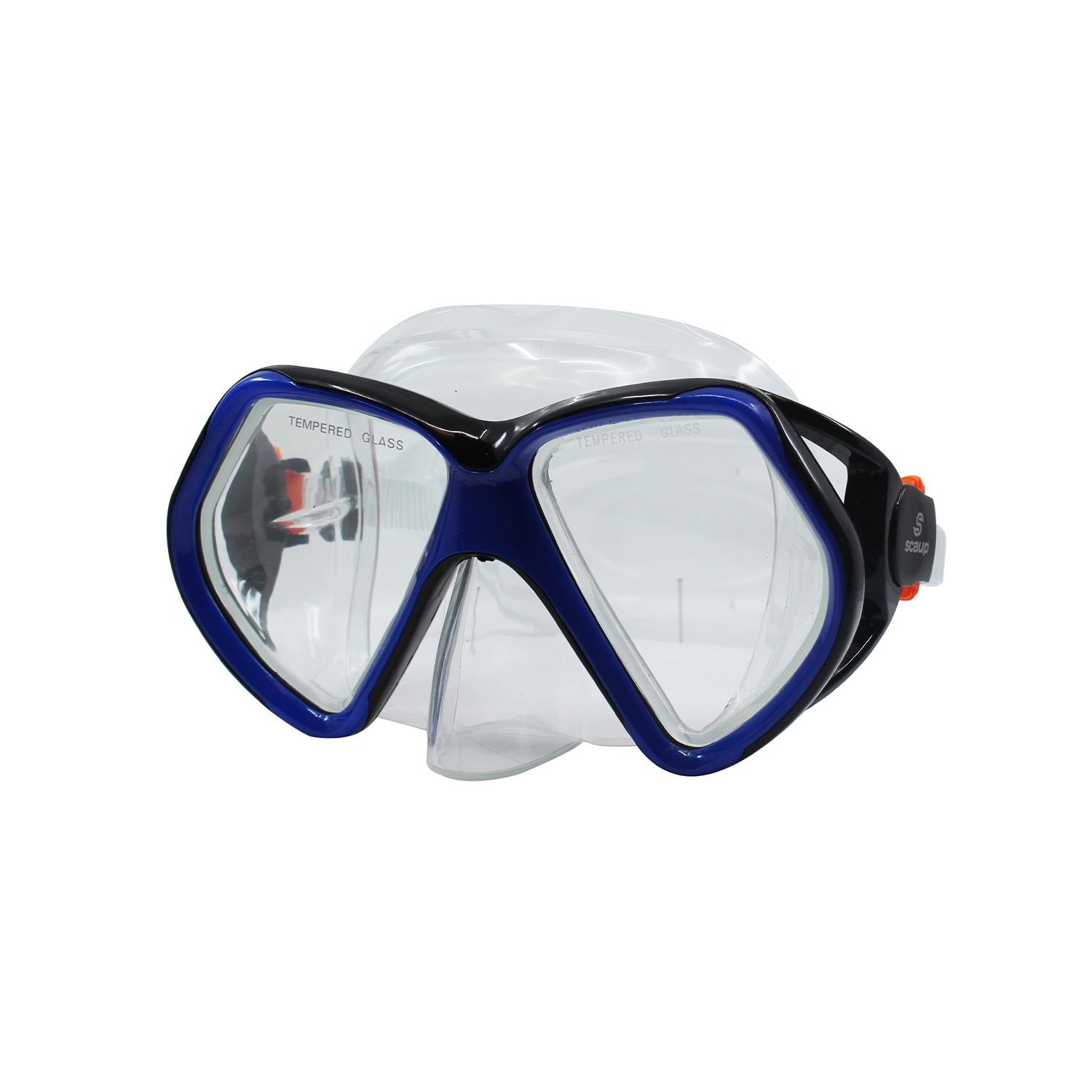 SCAUP Masque de Plongée Récréative AQUADUX - Lunettes de Snorkeling avec Lentilles en Verre Trempé, pour Adultes, Bleu