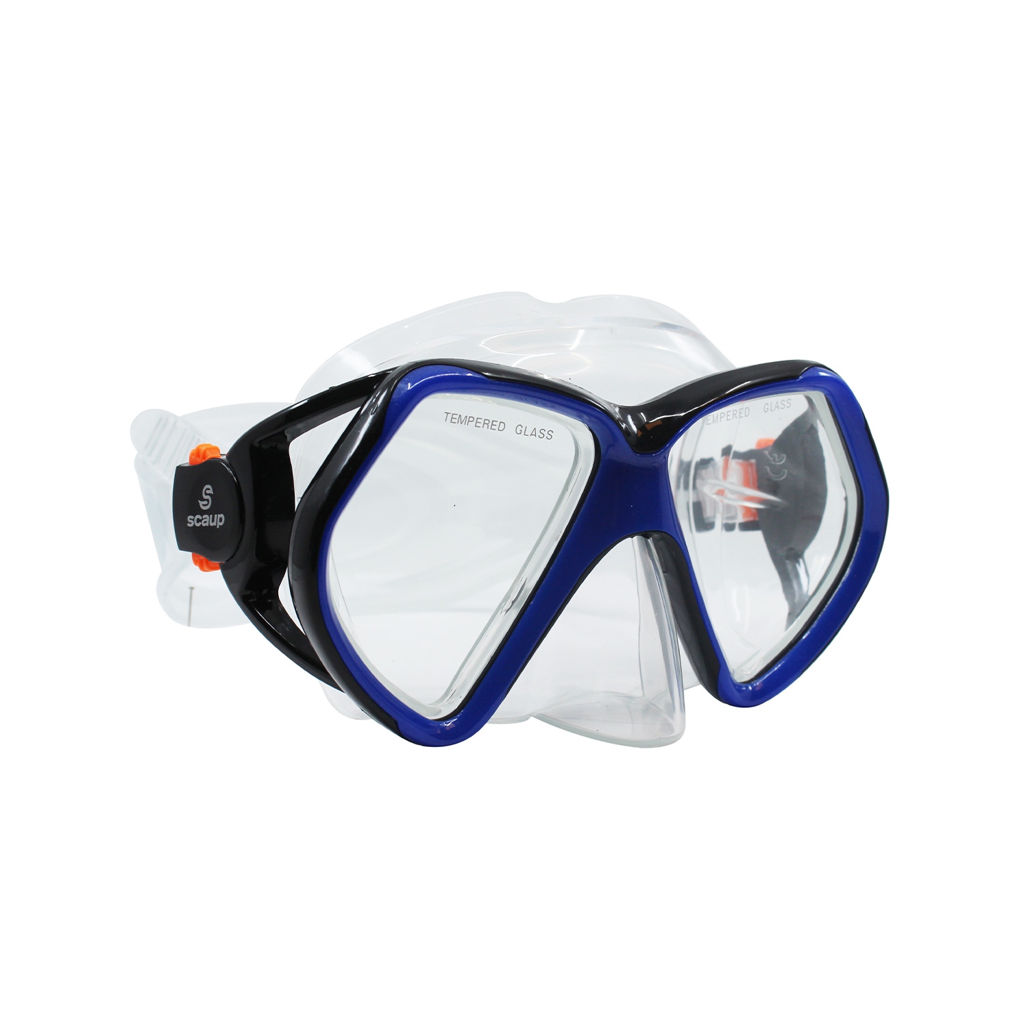 SCAUP Masque de Plongée Récréative AQUADUX - Lunettes de Snorkeling avec Lentilles en Verre Trempé, pour Adultes, Bleu