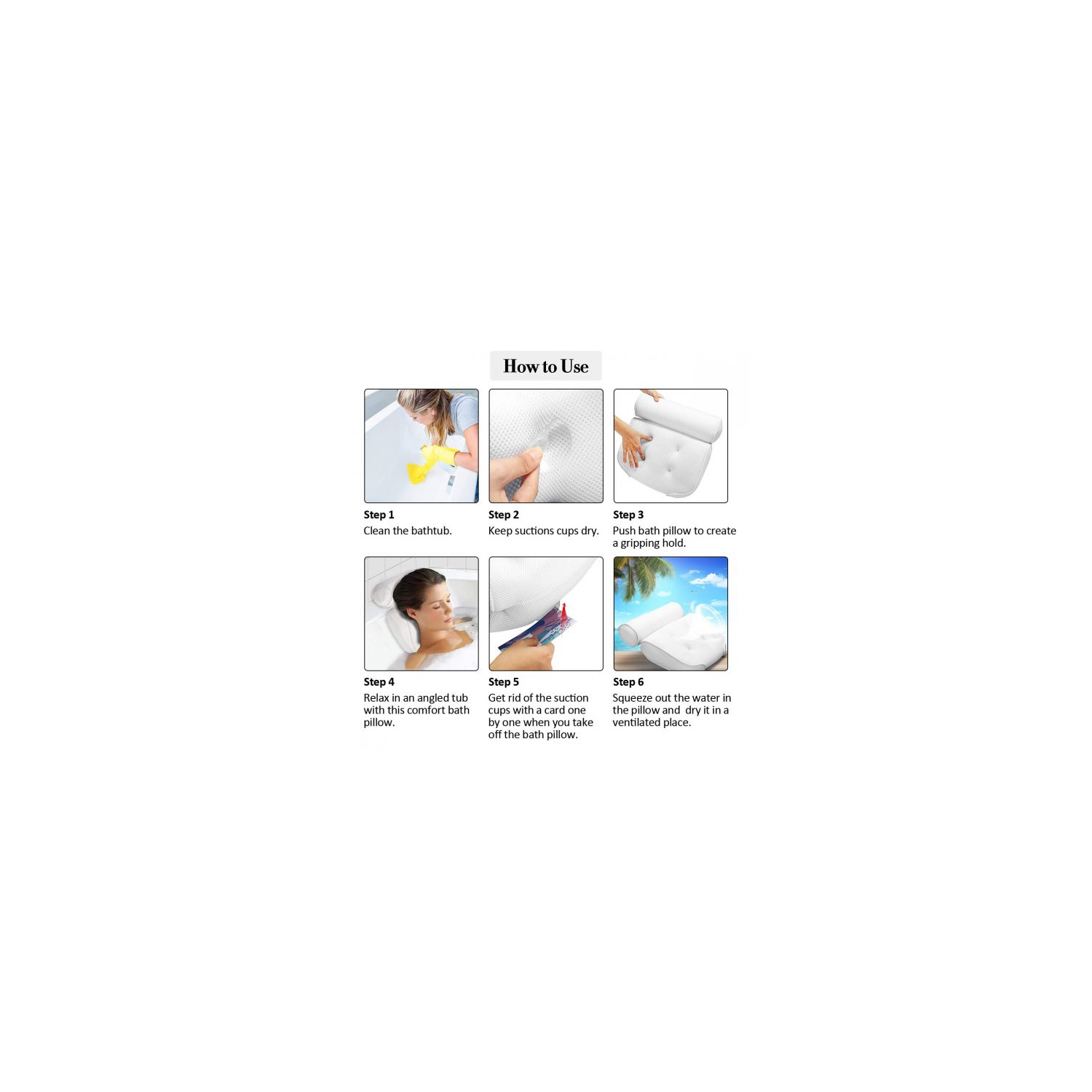 ISTAR Bath Pillow Spa Bathtub Cushion Head,Neck,Shoulder And Back Support Rest With 4 Non-Slip Strong Suction Cups