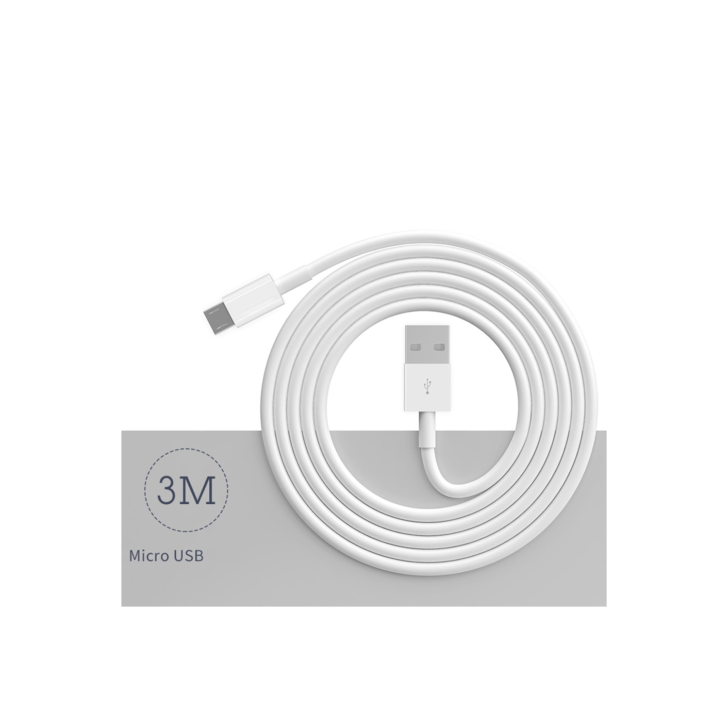 10Ft/3M Micro USB Cables High Speed USB 2.0 A Male to Micro USB White - axGear