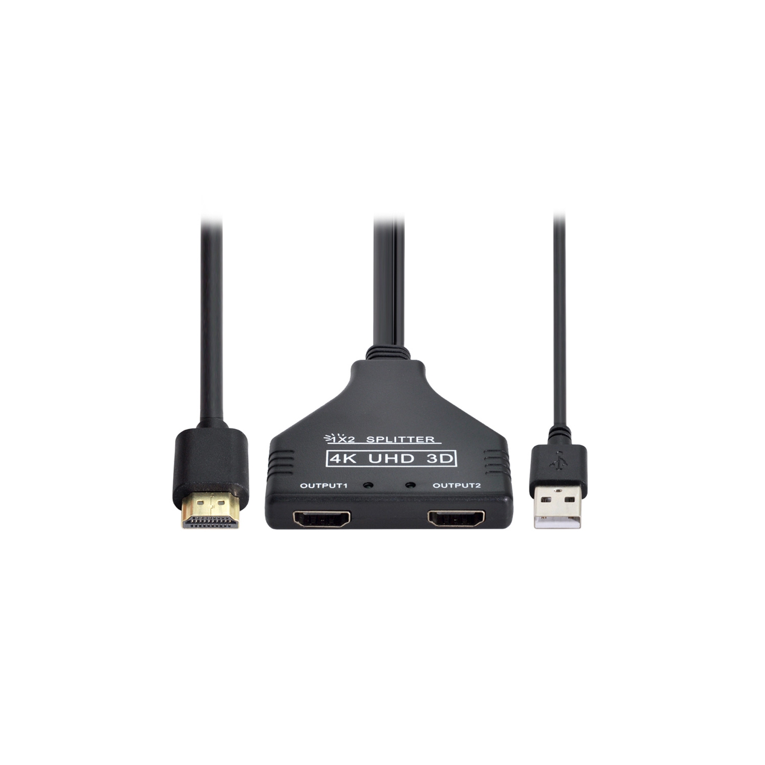 4K HDMI Splitter 1 in 2 Out with Power USB Cable for Monitor Support 3D Full HD - axGear