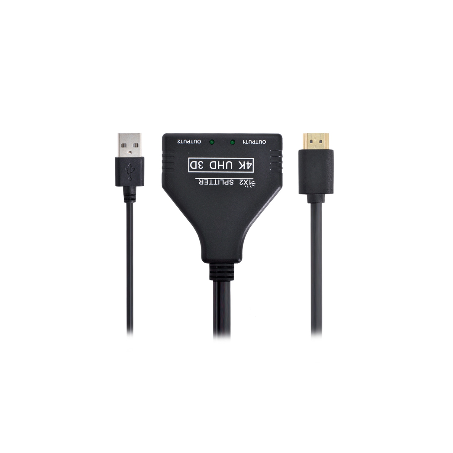 4K HDMI Splitter 1 in 2 Out with Power USB Cable for Monitor Support 3D Full HD - axGear