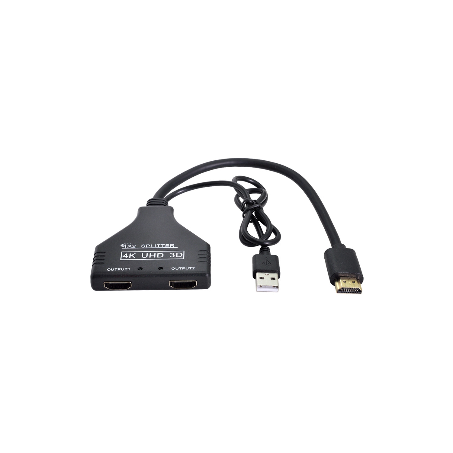 4K HDMI Splitter 1 in 2 Out with Power USB Cable for Monitor Support 3D Full HD - axGear