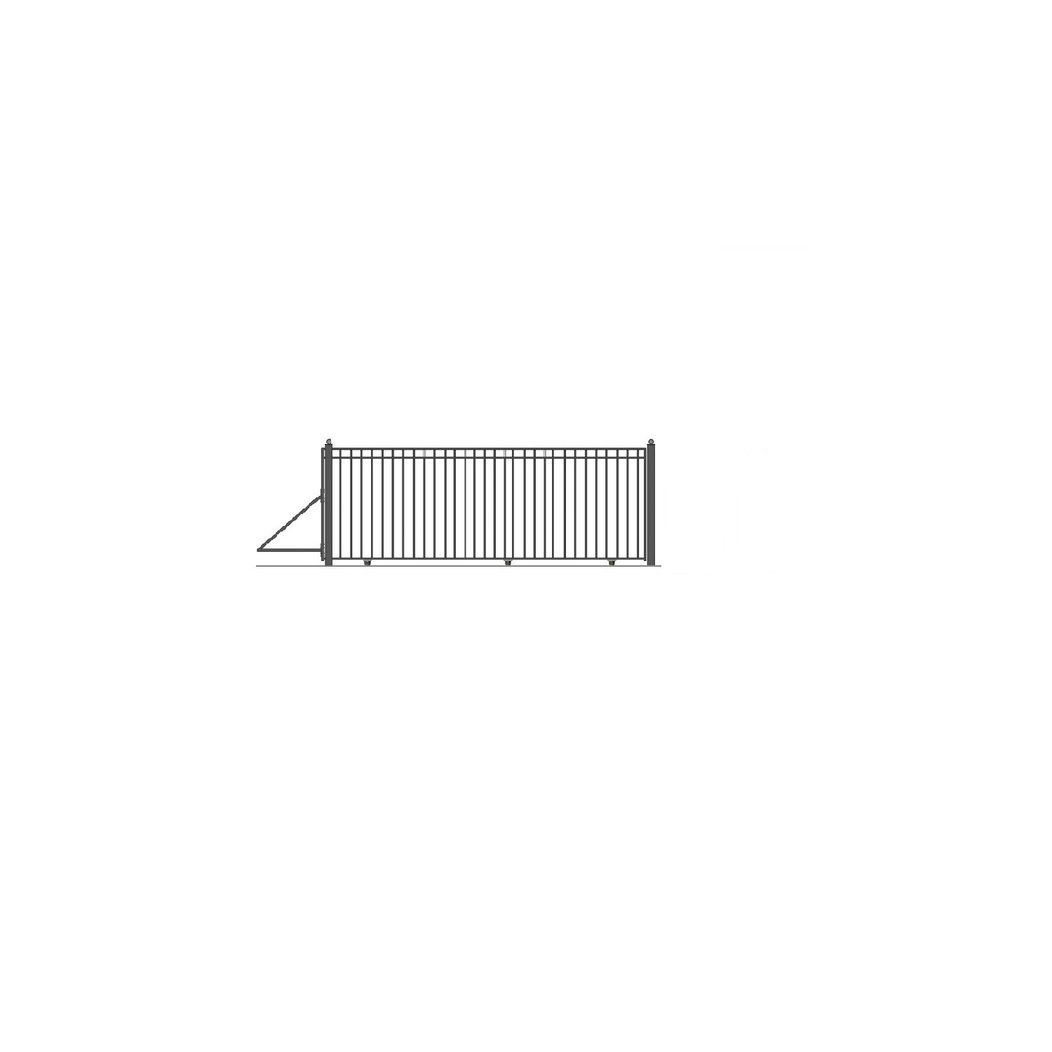 ALEKO DG30MADSSL Madrid Style Single Slide Black Iron Wrought Gate Driveway Gates 30 Feet