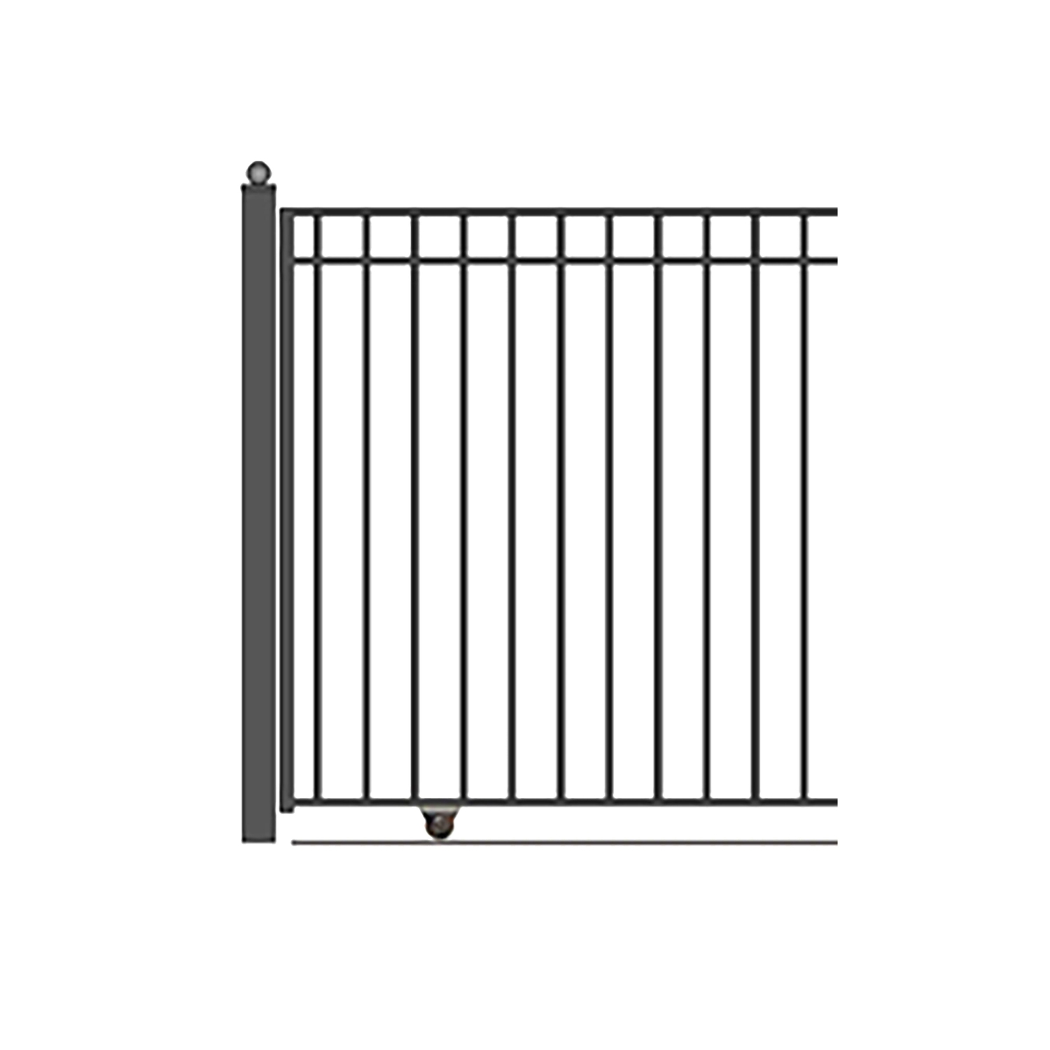 ALEKO DG30MADSSL Madrid Style Single Slide Black Iron Wrought Gate Driveway Gates 30 Feet