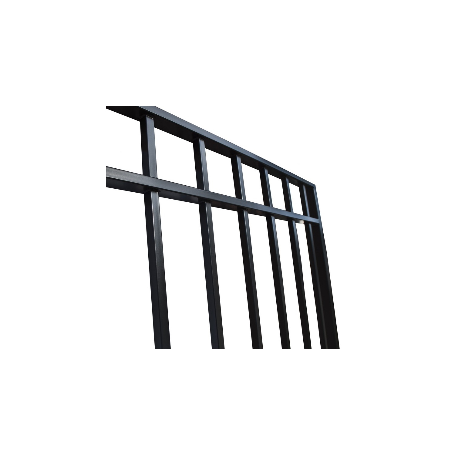 ALEKO DG30MADSSL Madrid Style Single Slide Black Iron Wrought Gate Driveway Gates 30 Feet