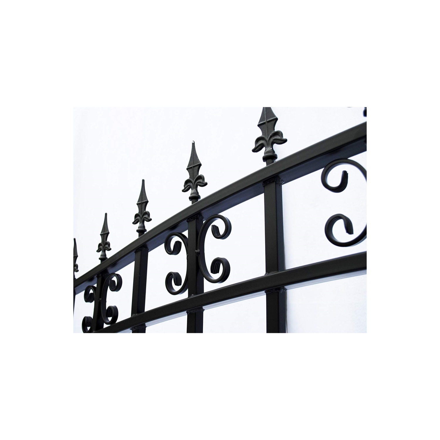 ALEKO DG14STPSSLPED St.Petersburg Style Slide Single Steel Driveway Gate 14' with Pedestrian Gate