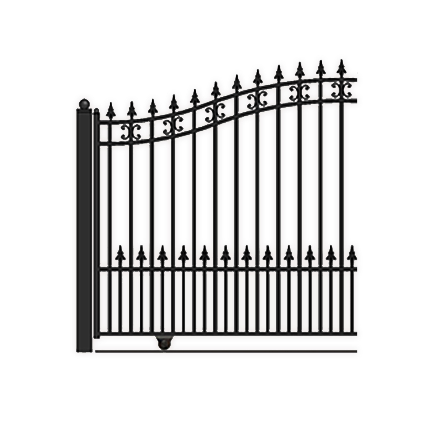 ALEKO DG14STPSSLPED St.Petersburg Style Slide Single Steel Driveway Gate 14' with Pedestrian Gate