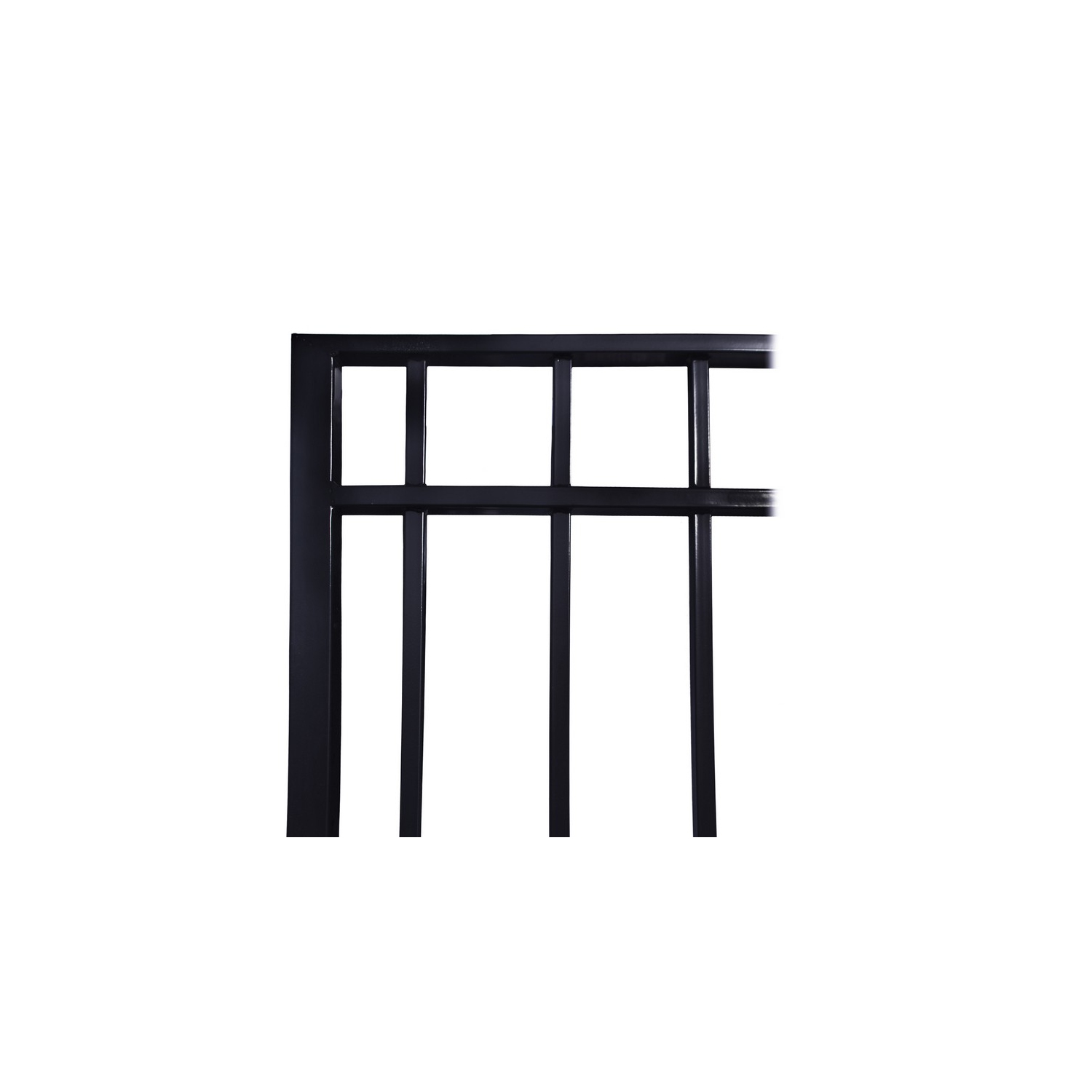 ALEKO DG20MADSSLPED Madrid Style Single Slide Black Iron Wrought Gate Driveway Gates 20 Feet with Pedestrian Gate