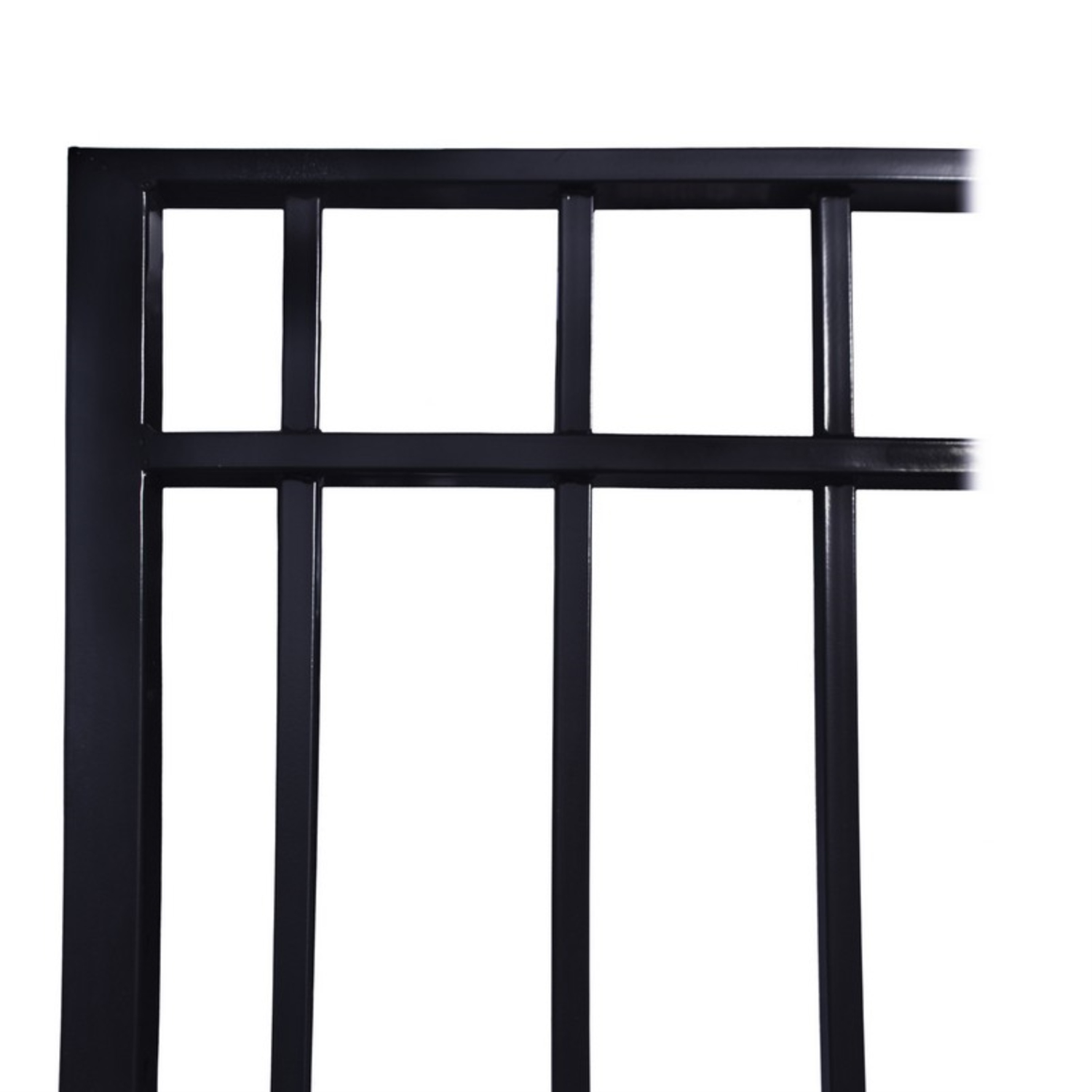 ALEKO DG30MADSSLPED Madrid Style Single Slide Black Iron Wrought Gate Driveway Gates 30 Feet with Pedestrian Gate