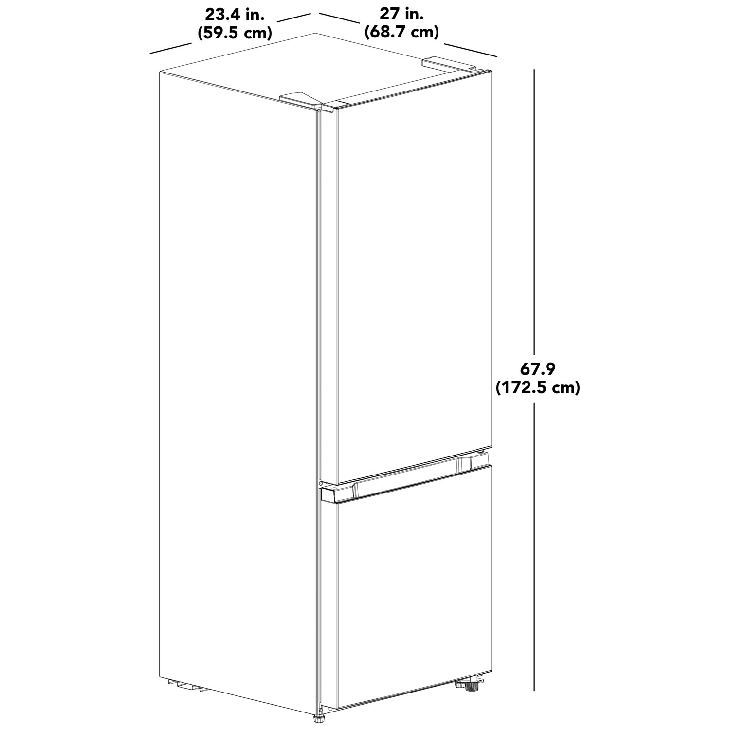 Insignia 24" 11.5 Cu. Ft. Bottom Freezer Refrigerator - White