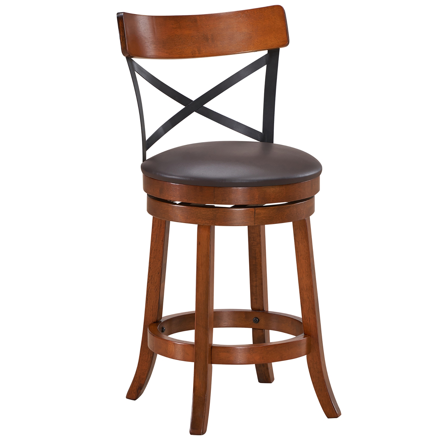 Costway Set of 4 Bar Stools Swivel 25'' Dining Bar Chairs with Rubber Wood Legs