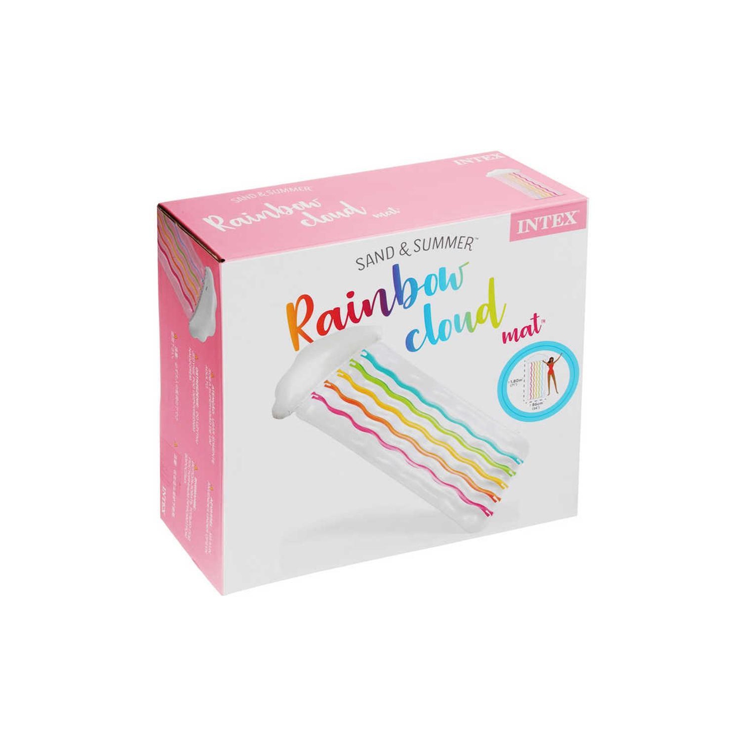 Intex - Matelas Gonflable pour Piscine, 71'' x 34'', Motif Nuage et Arc-en-Ciel