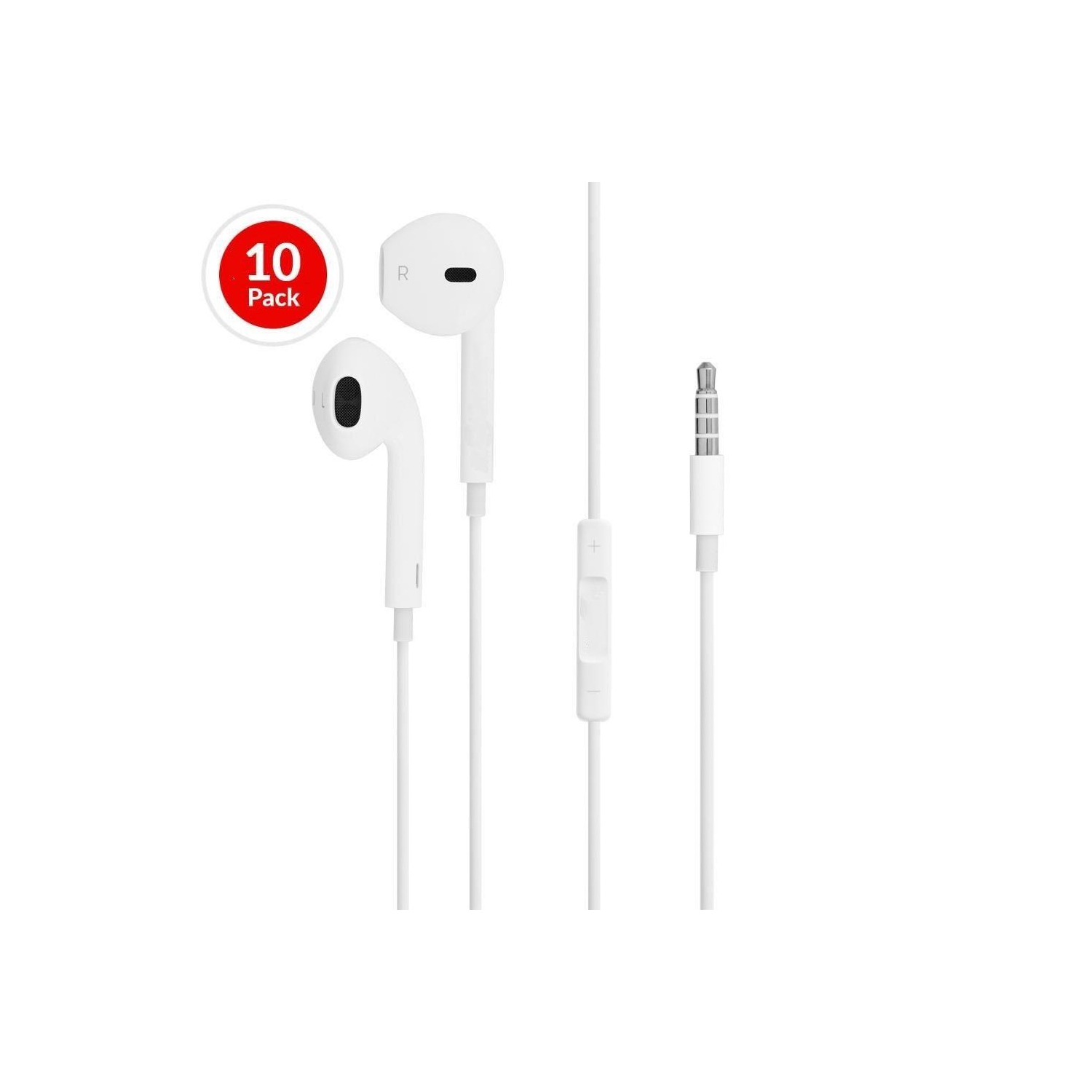 [10 Pack] iPhone Earbuds Headphones Earphones with 3.5mm Wired in Ear Headphone Plug, Built-in Microphone & Volume Cont