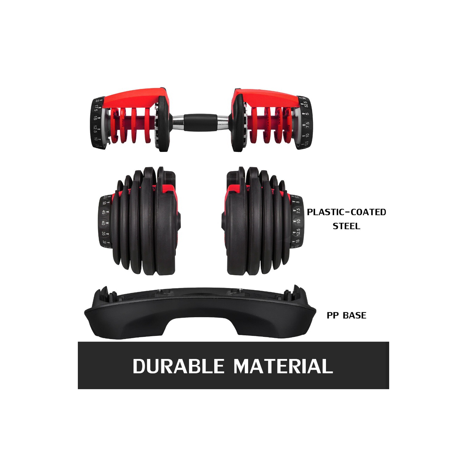 Sunwealth Fitness Adjustable Dumbbell One piece only - 40kg - FREE Shipping