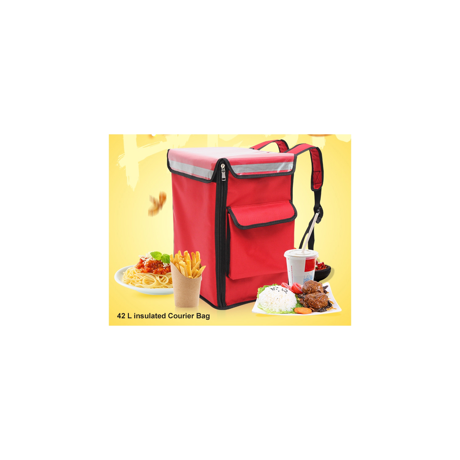 Sunwealth 42L Insulated Courier Food Bag - RED