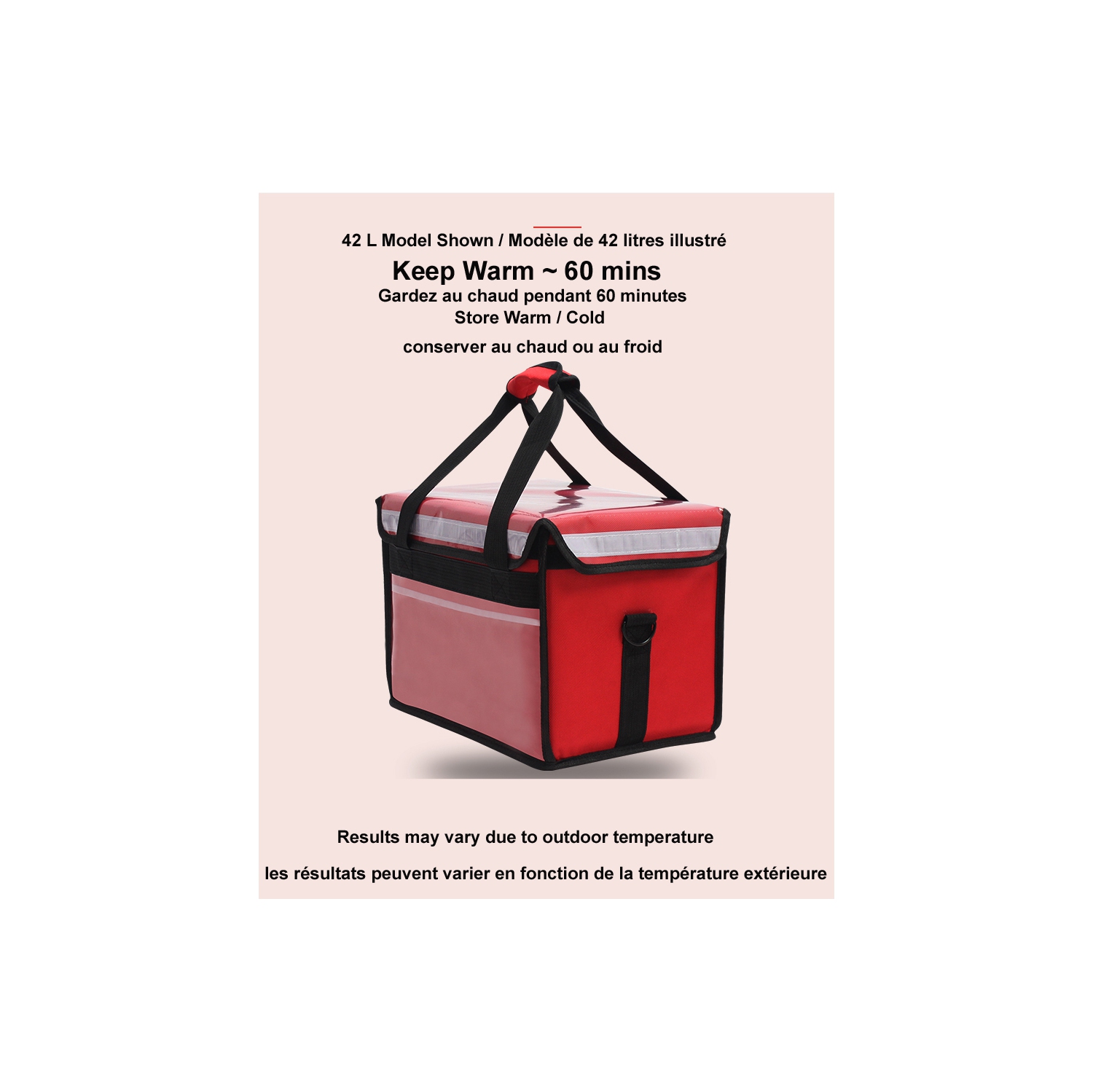 Sunwealth 42L Insulated Courier Food Bag - RED