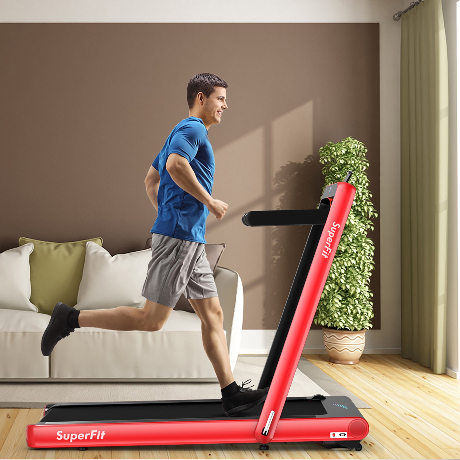 SuperFit 4.75HP 2 In 1 Folding Treadmill W/Remote APP Control