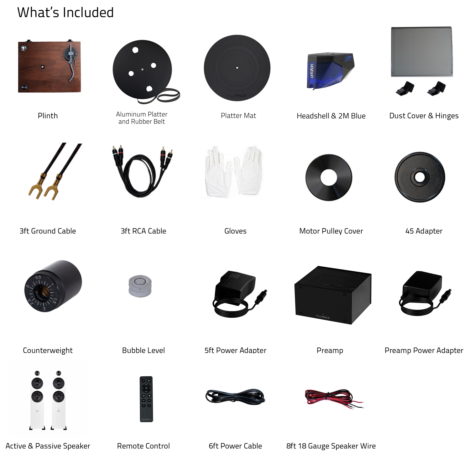 Fluance RT84 Reference High Fidelity Vinyl Turntable, PA10 Phono Preamp and Ai61 Powered 6.5" Stereo Bookshelf Speakers