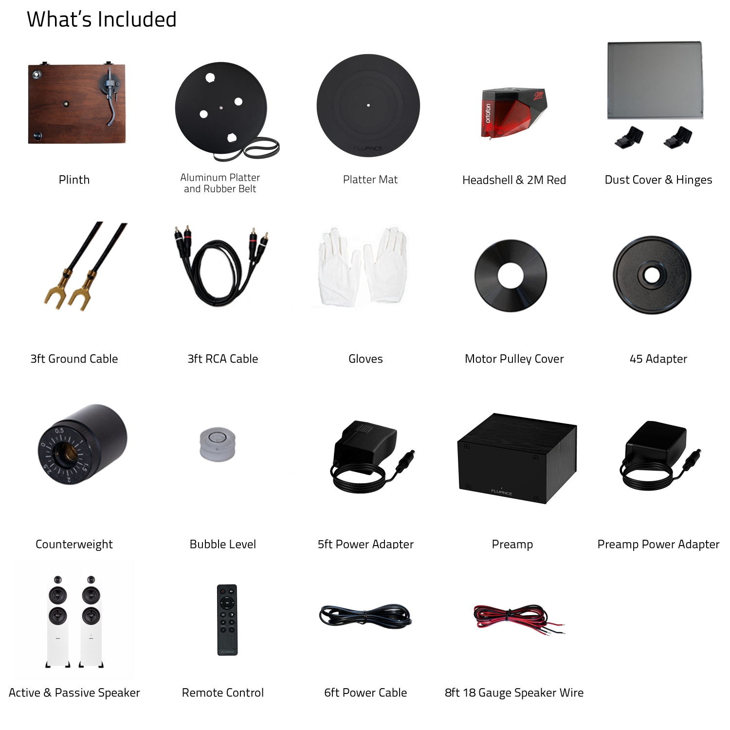 Fluance RT83 Reference High Fidelity Vinyl Turntable, PA10 Phono Preamp and Ai61 Powered 6.5" Stereo Bookshelf Speakers