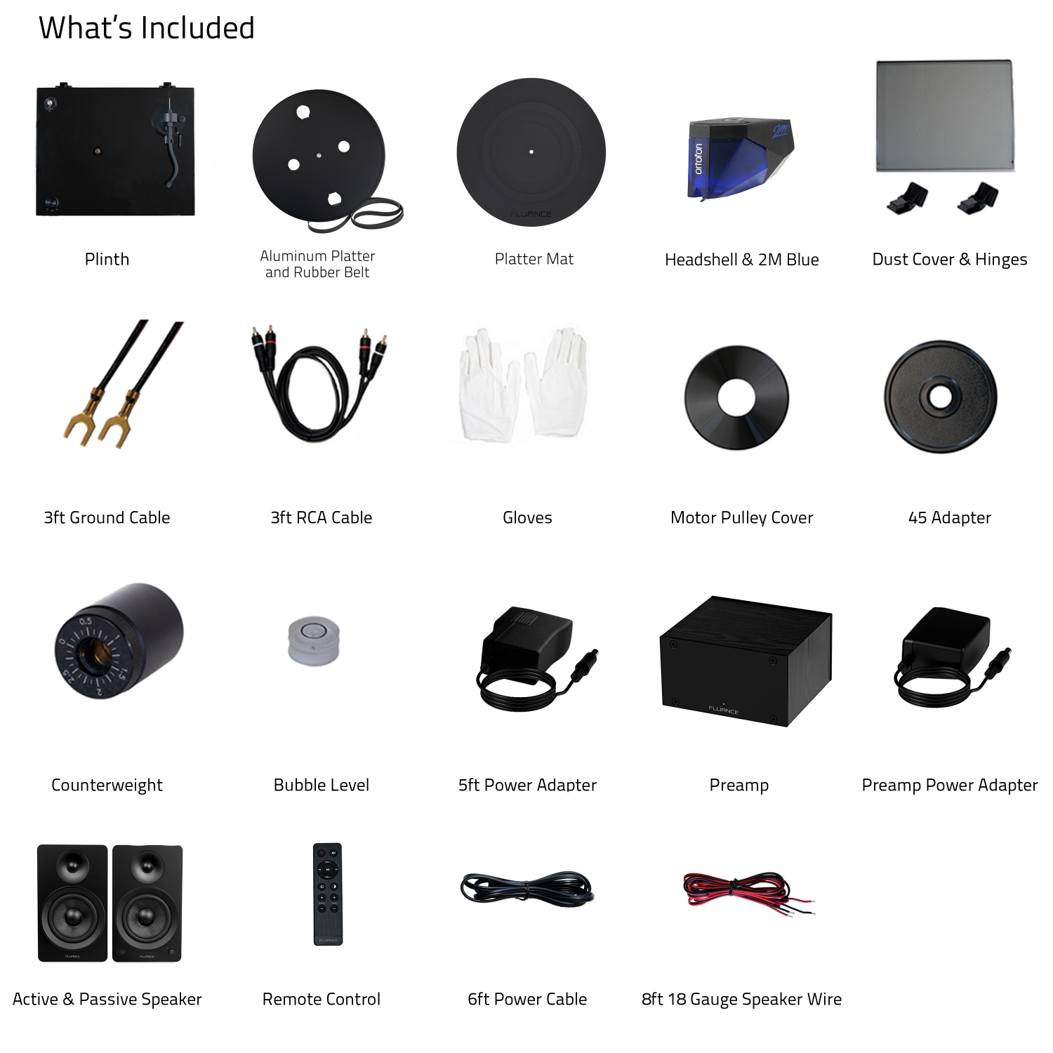 Fluance RT84 Reference High Fidelity Vinyl Turntable, PA10 Phono Preamp and Ai61 Powered 6.5" Stereo Bookshelf Speakers