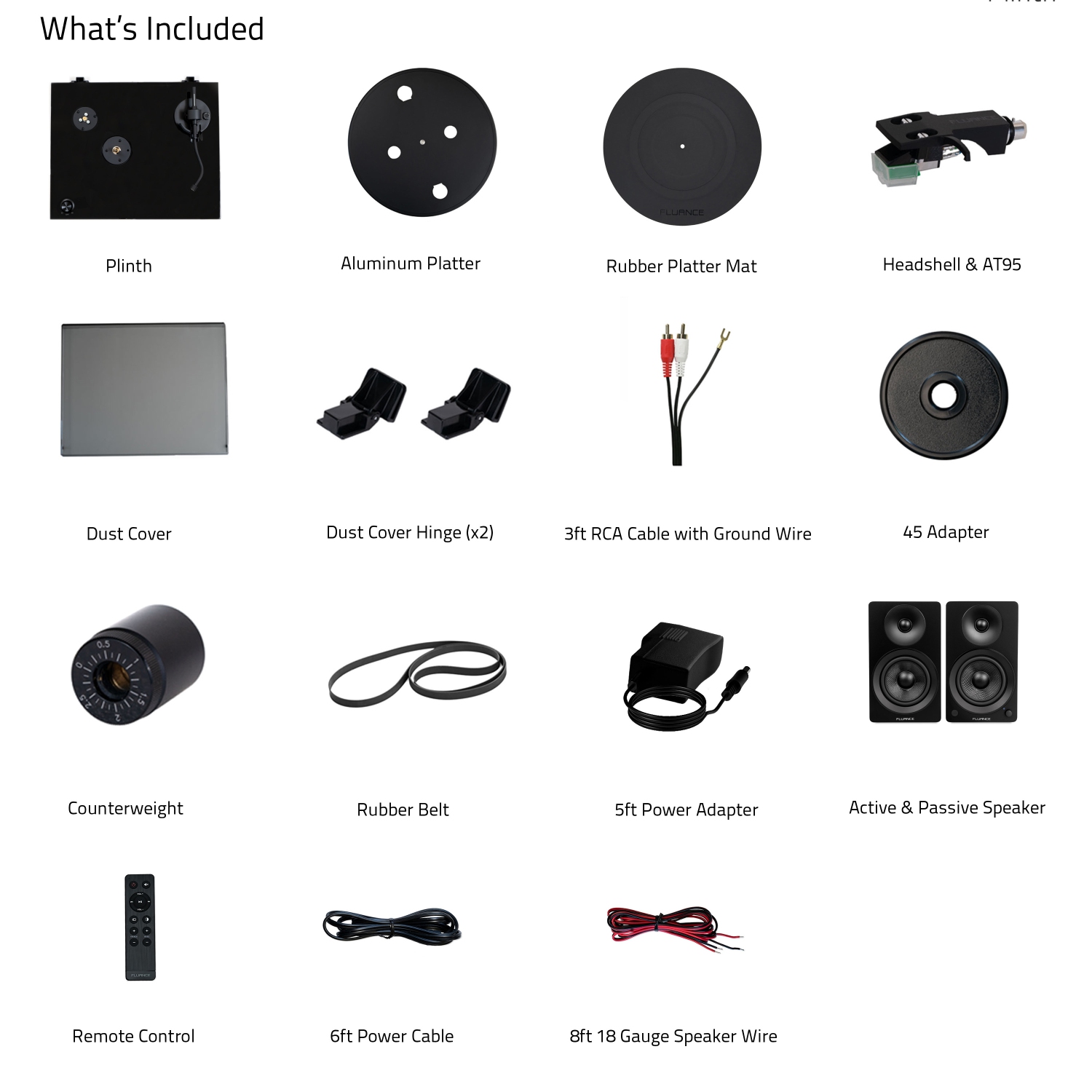 Tourne-disque haute fidélité RT81 Elite de Fluance et Ai41 haut-parleurs d'étagère stéréo amplifiés de 5 po