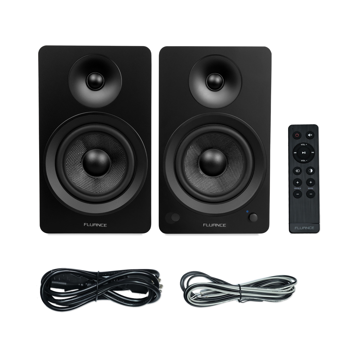 Fluance Powered 6.5'' Stereo Bookshelf Speakers for Turntable, TV PC & Bluetooth