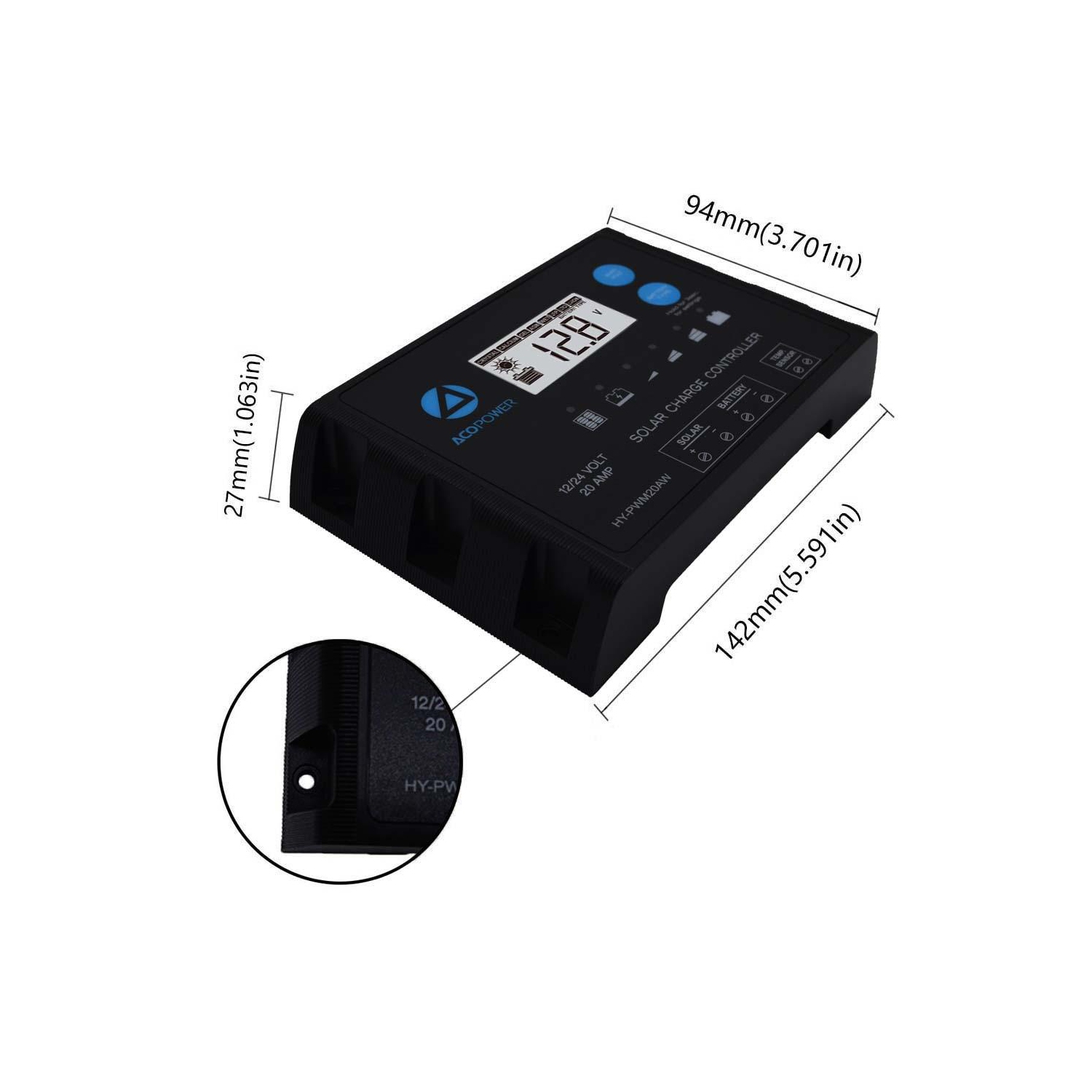 ACOPOWER LTK 120W Foldable Solar Panel Kit With Included ProteusX 20A Charge Controller