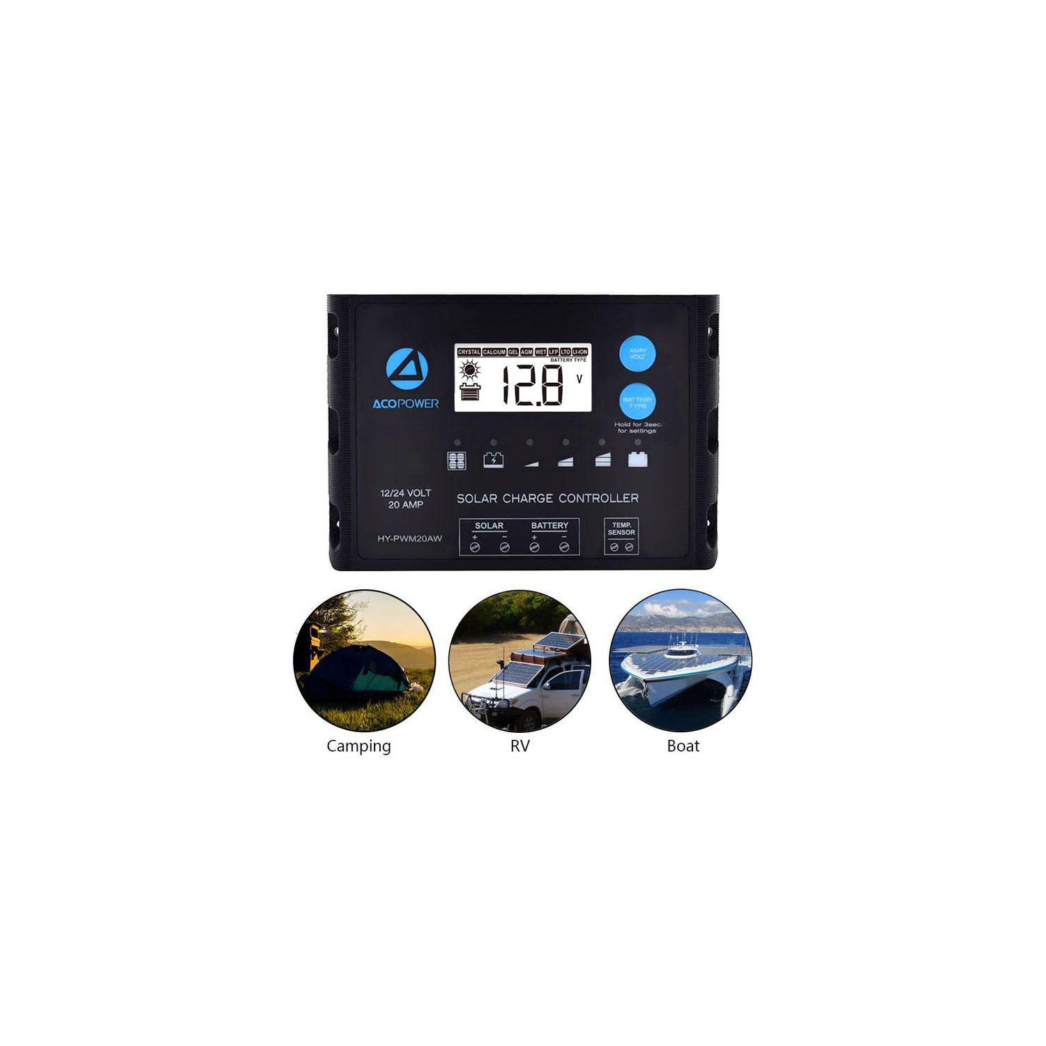 ACOPOWER LTK 120W Foldable Solar Panel Kit With Included ProteusX 20A Charge Controller