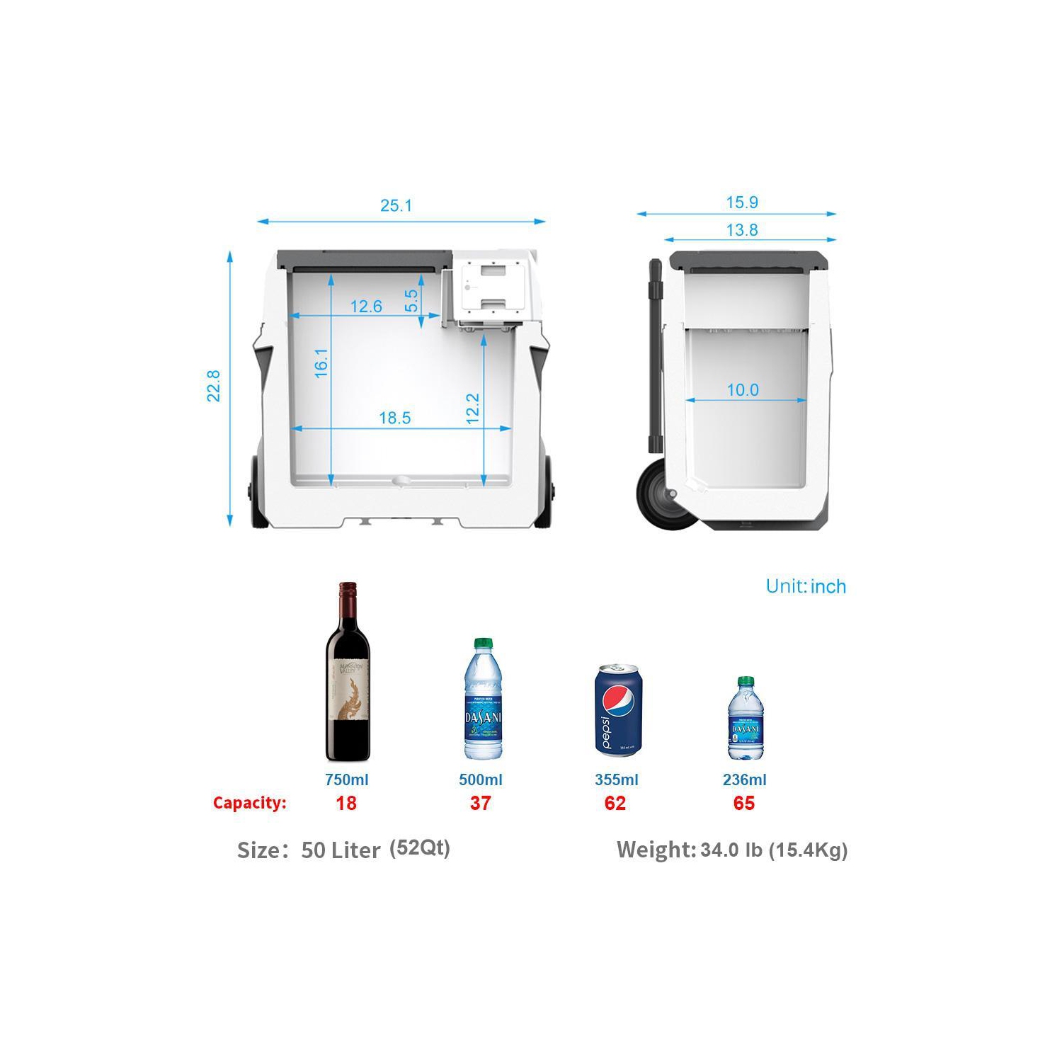ACOPOWER LionCooler X50A Combo, Portable Solar Freezer & Extra Backup 173Wh Battery