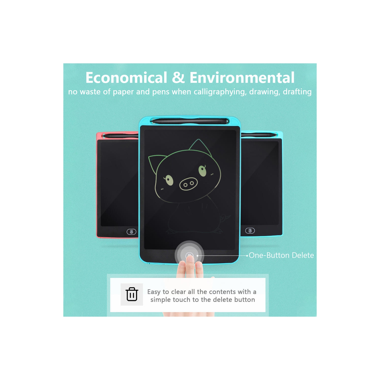 Tablette graphique d'écriture électronique couleur de 10 pouces, outil d'écriture environnementale pour étudier, planifier, dessiner et concevoir