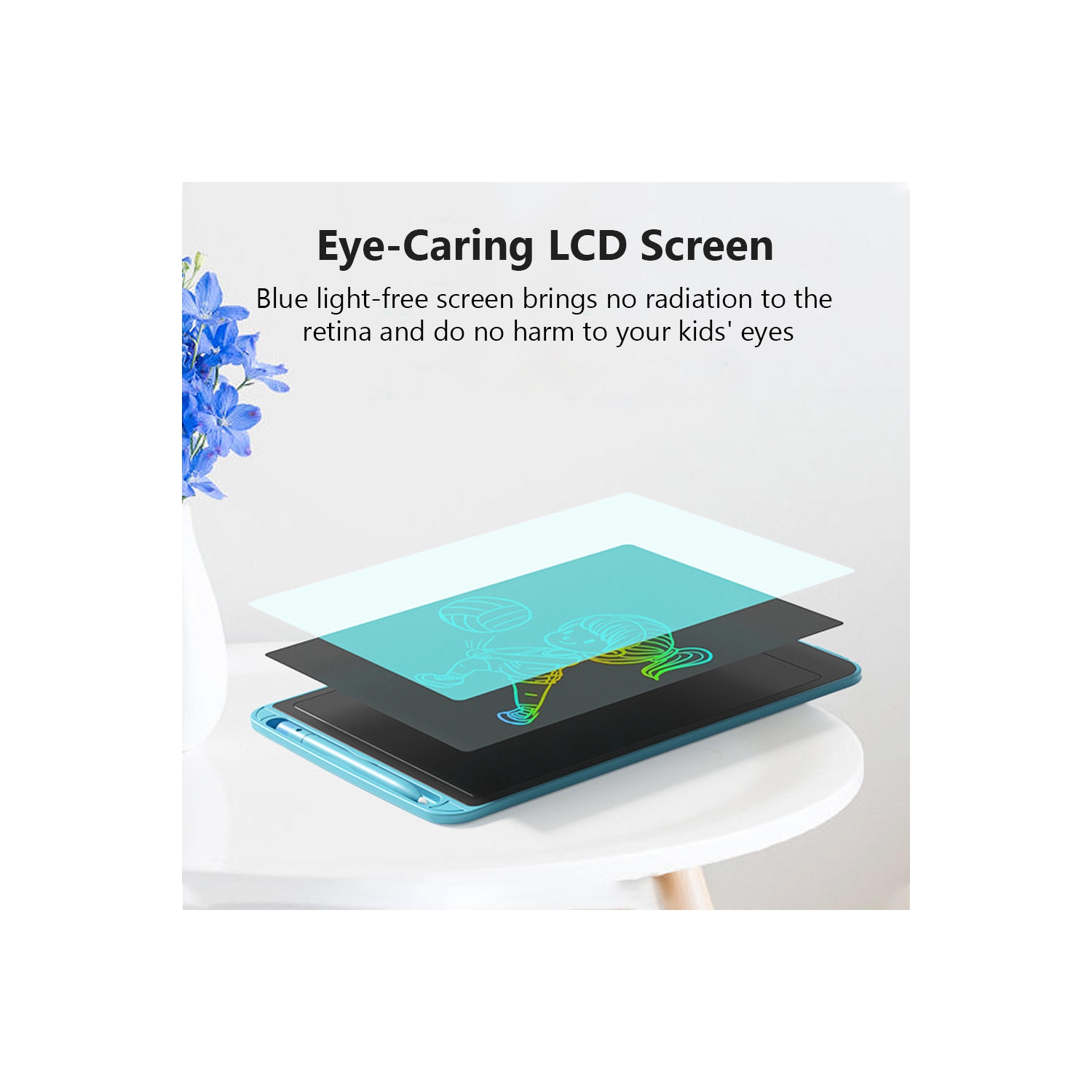 Tablette graphique d'écriture électronique couleur de 10 pouces, outil d'écriture environnementale pour étudier, planifier, dessiner et concevoir