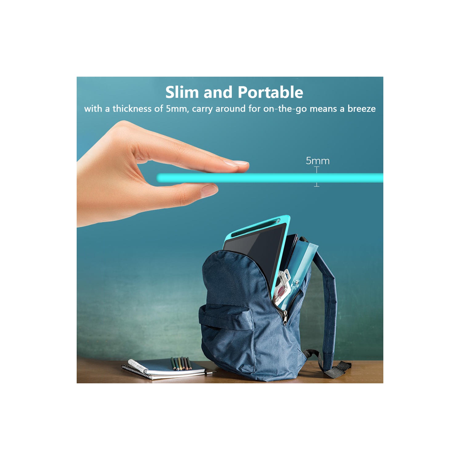 Tablette graphique d'écriture électronique couleur de 10 pouces, outil d'écriture environnementale pour étudier, planifier, dessiner et concevoir