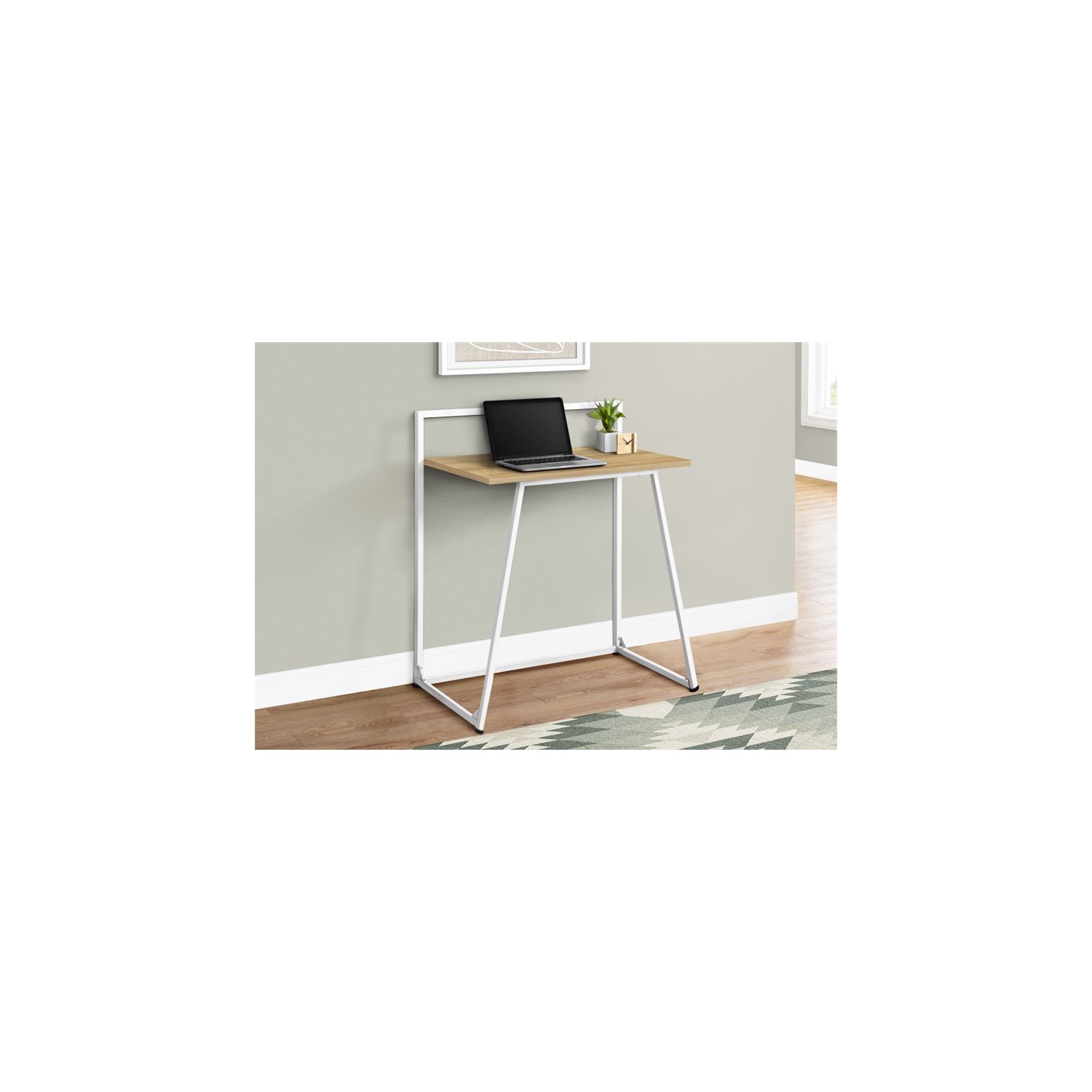 Computer Desk Home Office Laptop 30"L Work Metal Laminate Natural White
