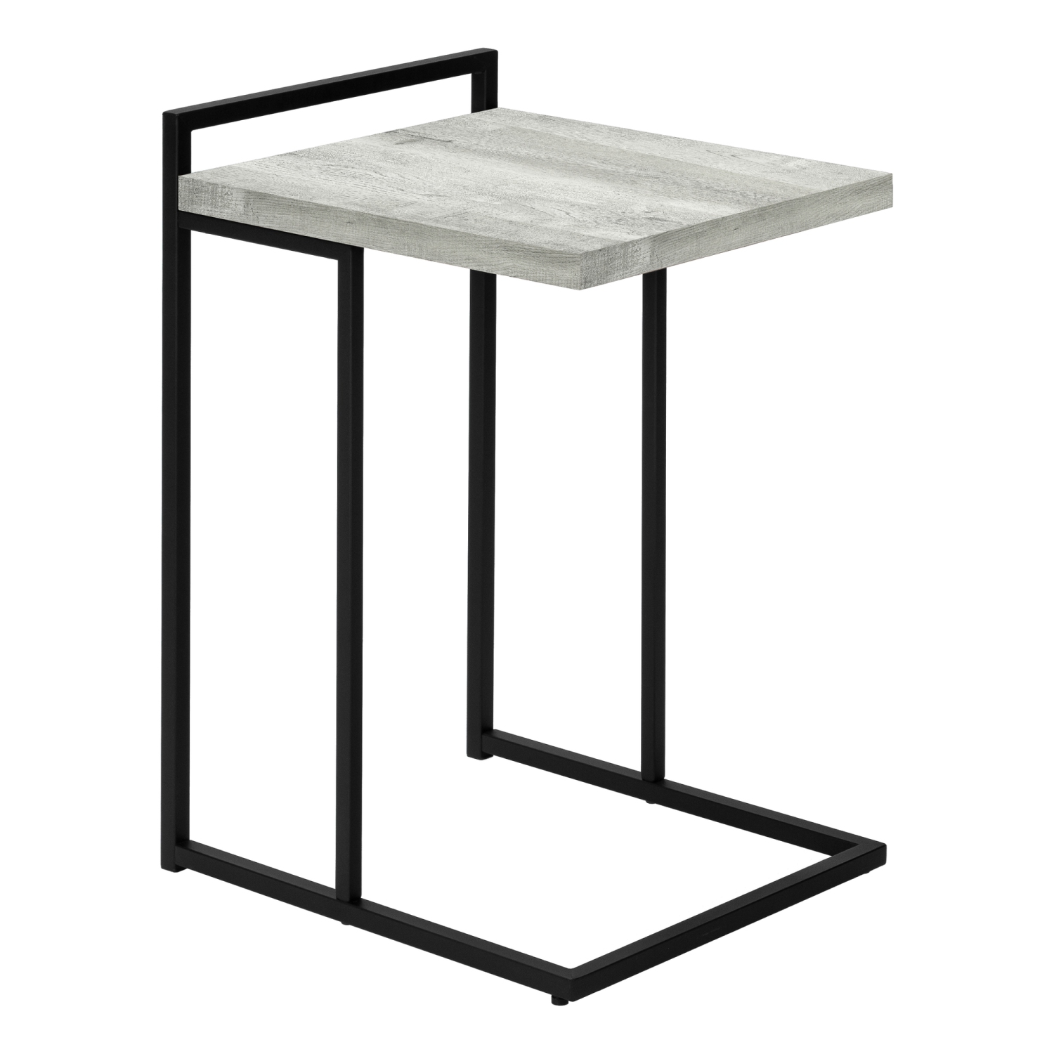 ACCENT TABLE - 25"H / GREY RECLAIMED WOOD / BLACK METAL