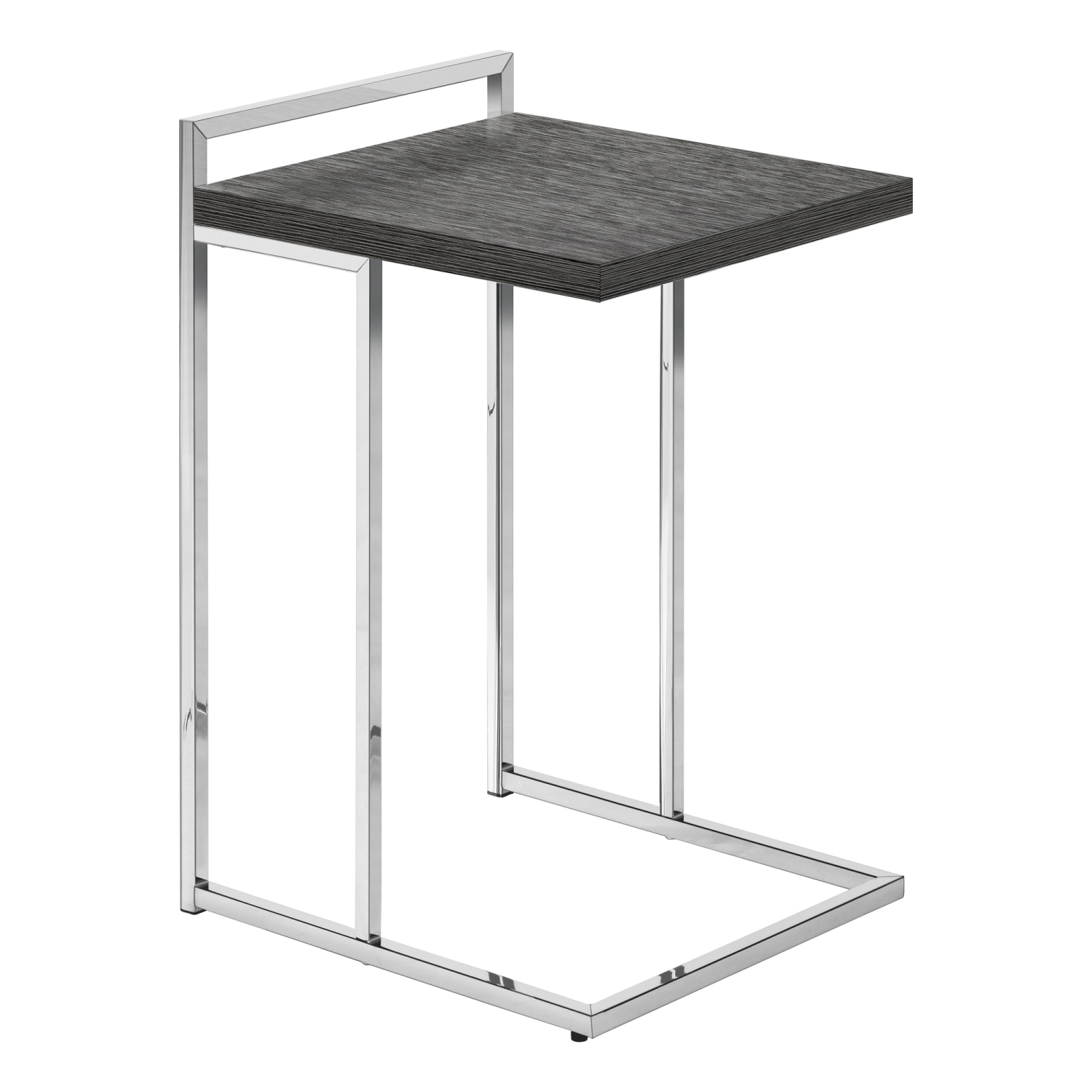 ACCENT TABLE - 25"H / GREY / CHROME METAL