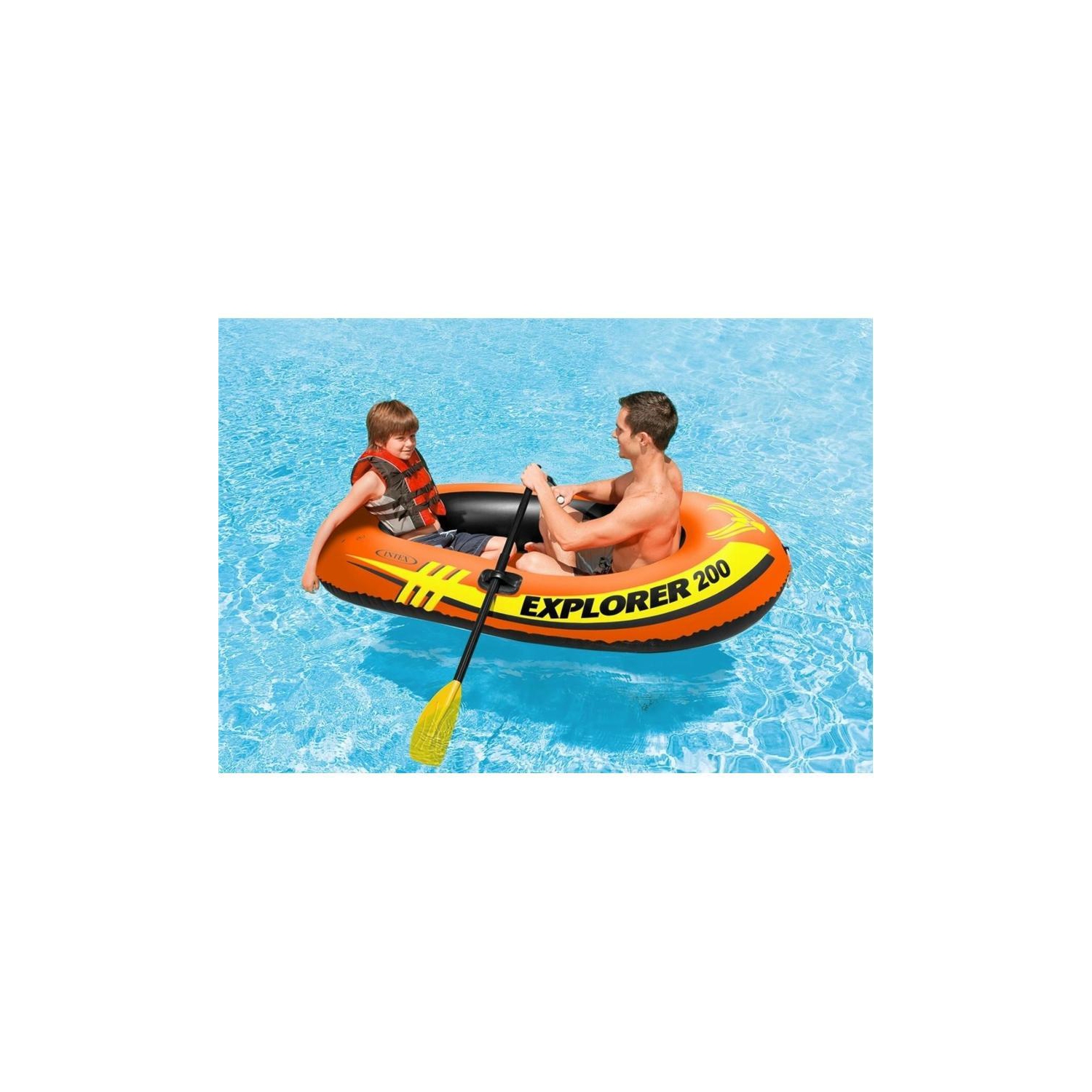 Intex - Explorer 200 Inflatable Boat Capacity of 2 People, Orange