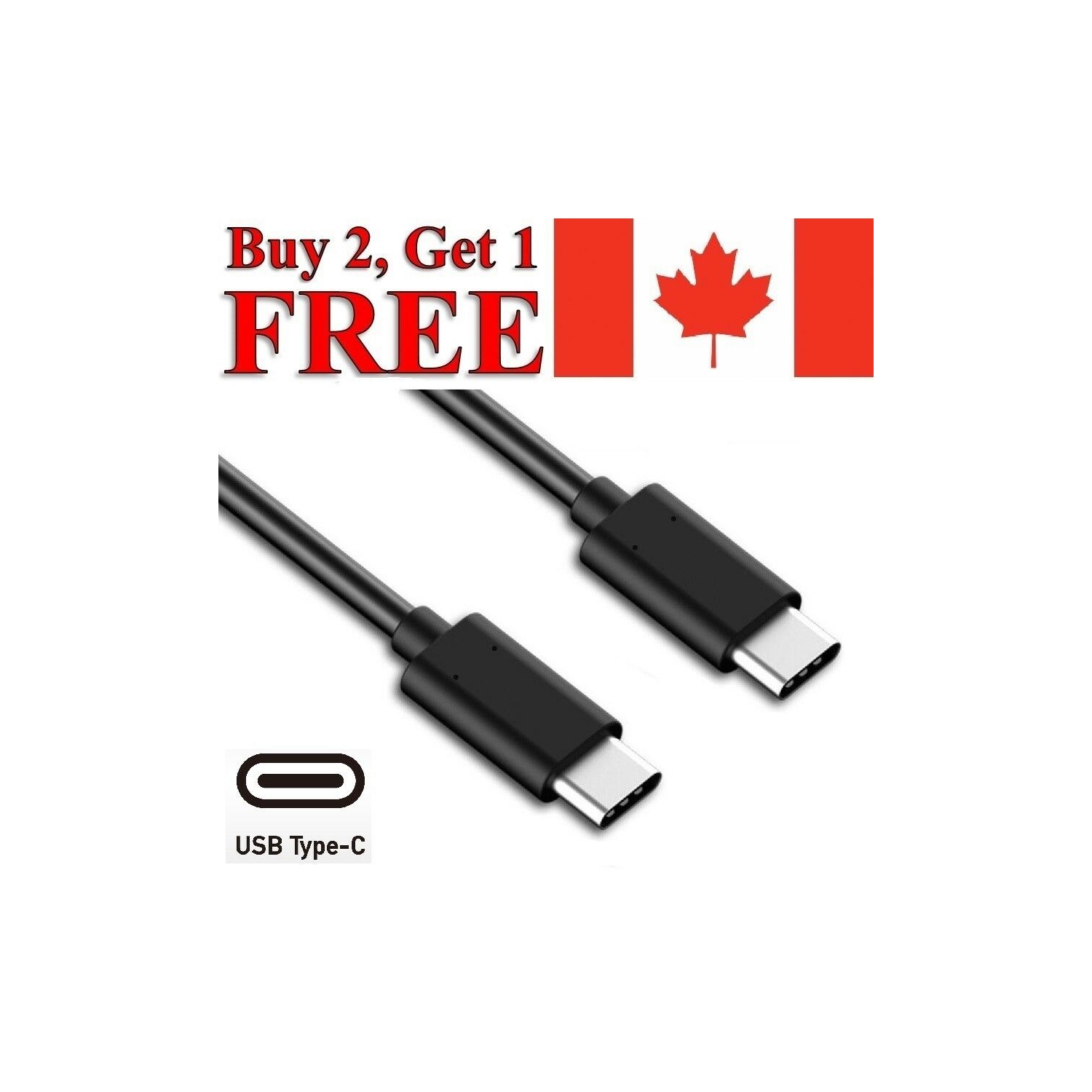 |GA| 6 FT/2M - Type C to Type C cable| 3A 60W Fast Charging | For Samsung, Apple, Huawei, Motorola , LG | BLACK| 2 PACK|